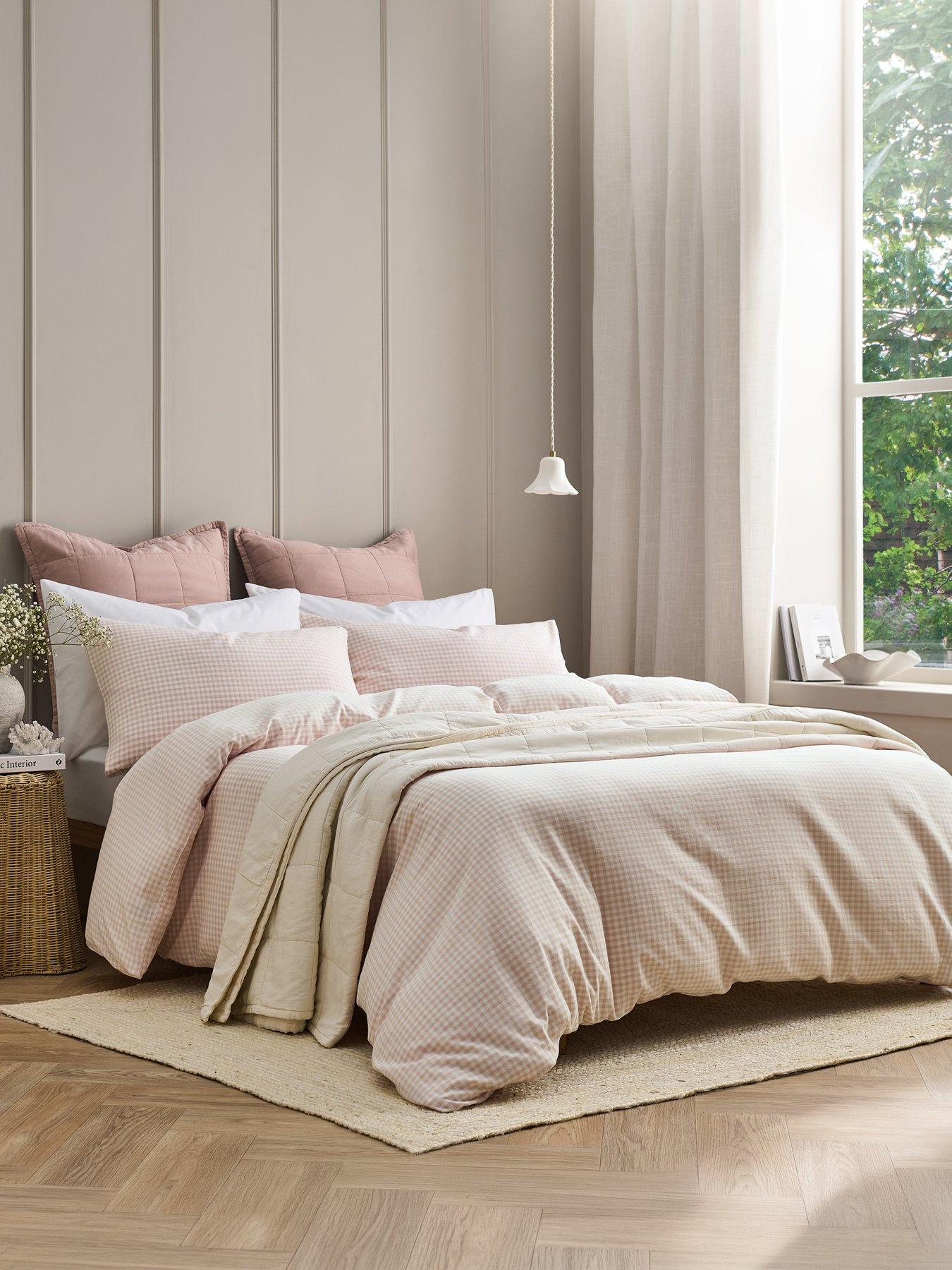 Christy Gingham Yarn Dyed Soft Airy Cotton Duvet Cover Set