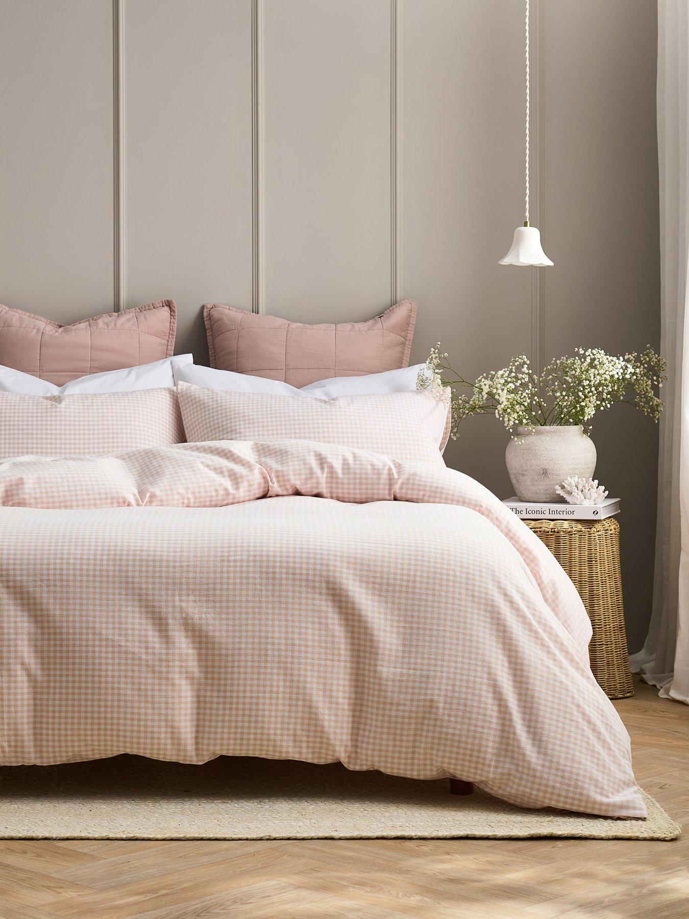 Image 4 of 4 of Christy Gingham Yarn Dyed Soft Airy Cotton Duvet Cover Set