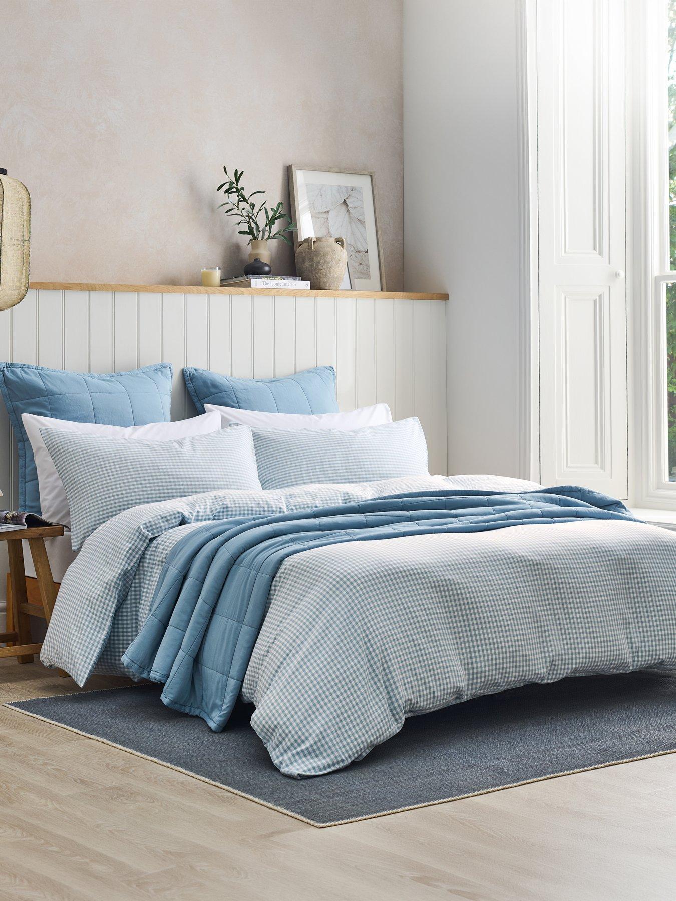 Image 1 of 4 of Christy Gingham Yarn Dyed Soft Airy Cotton Duvet Cover Set