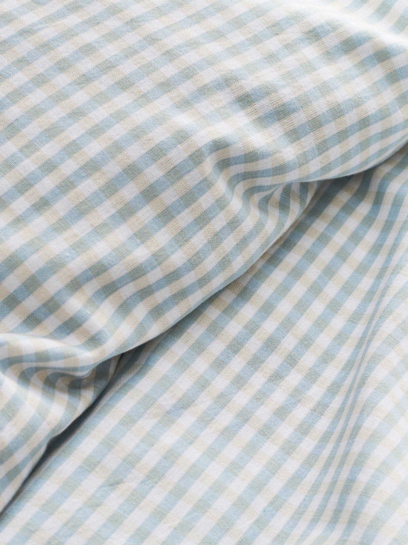 Image 3 of 4 of Christy Gingham Yarn Dyed Soft Airy Cotton Duvet Cover Set