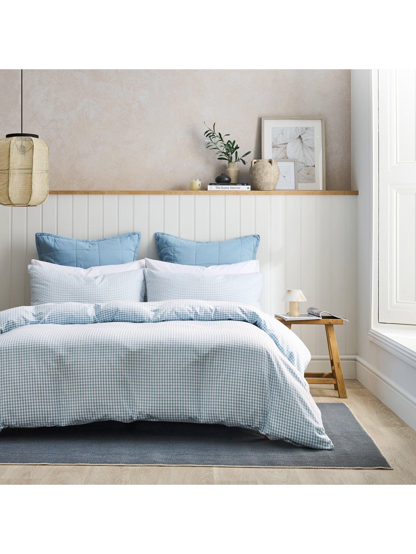 Image 4 of 4 of Christy Gingham Yarn Dyed Soft Airy Cotton Duvet Cover Set