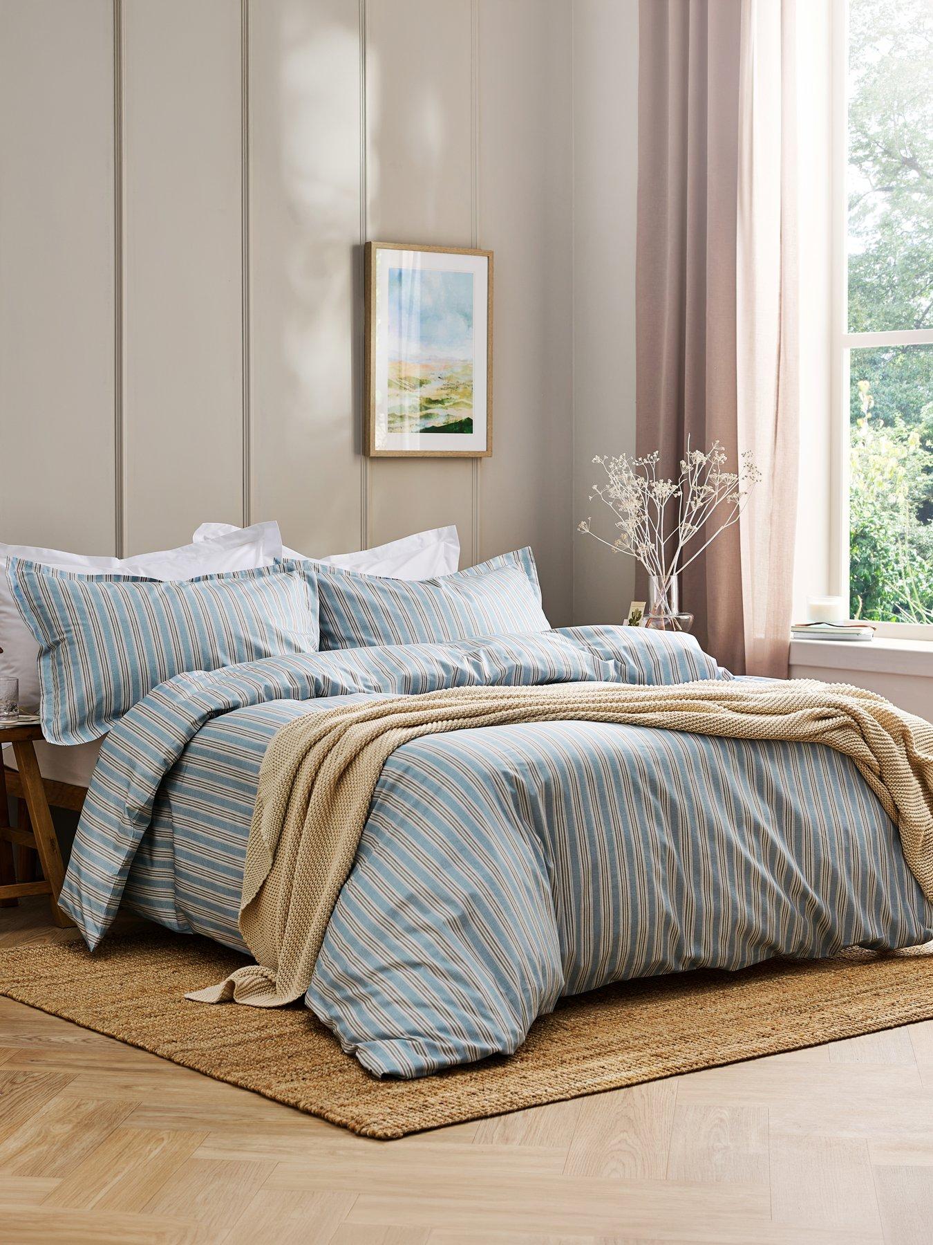 Image 1 of 4 of Christy Calder Stripe Heritage Inspired Cotton Percale Duvet Cover Set