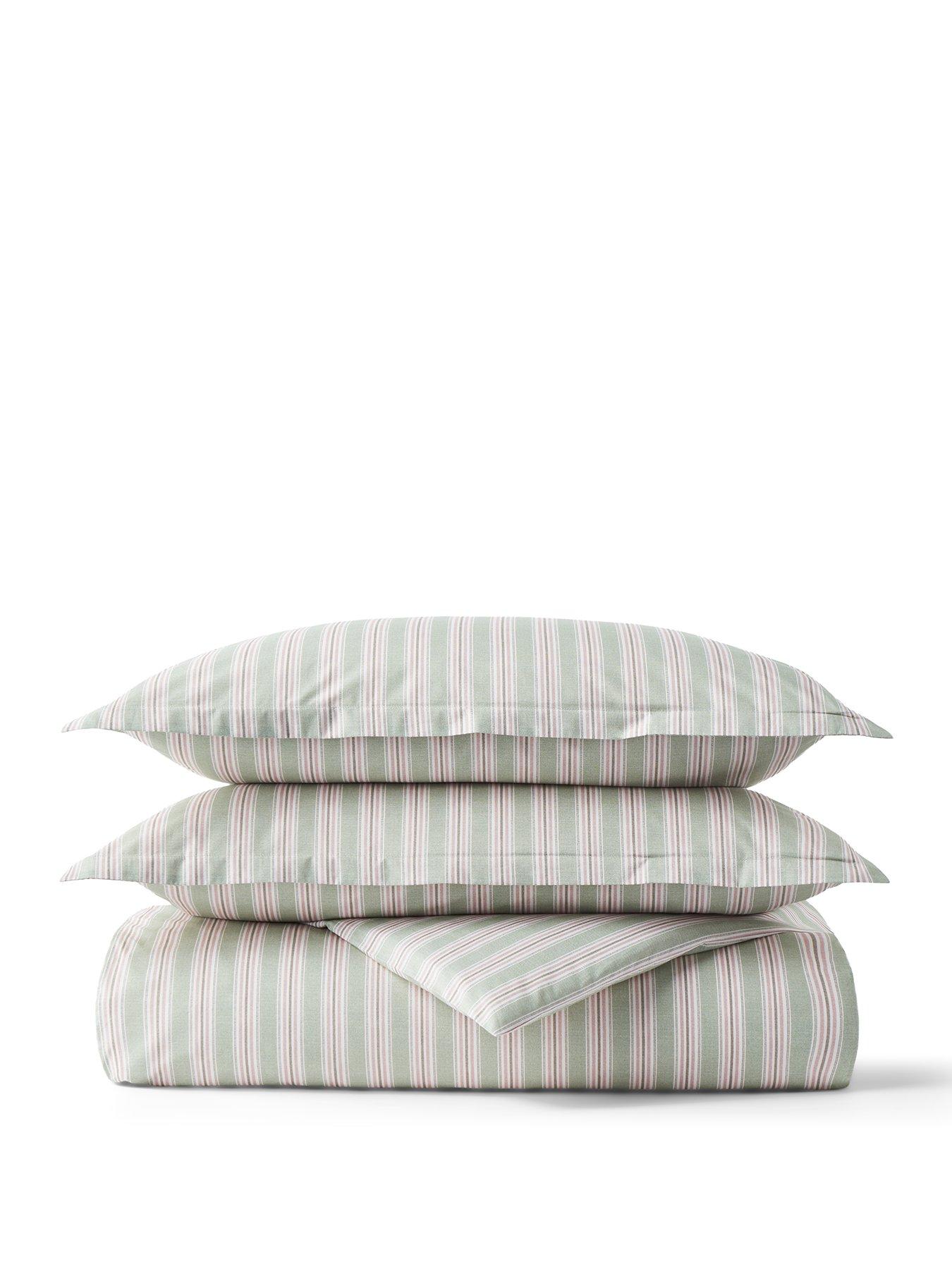 Image 2 of 4 of Christy Calder Stripe Heritage Inspired Cotton Percale Duvet Cover Set