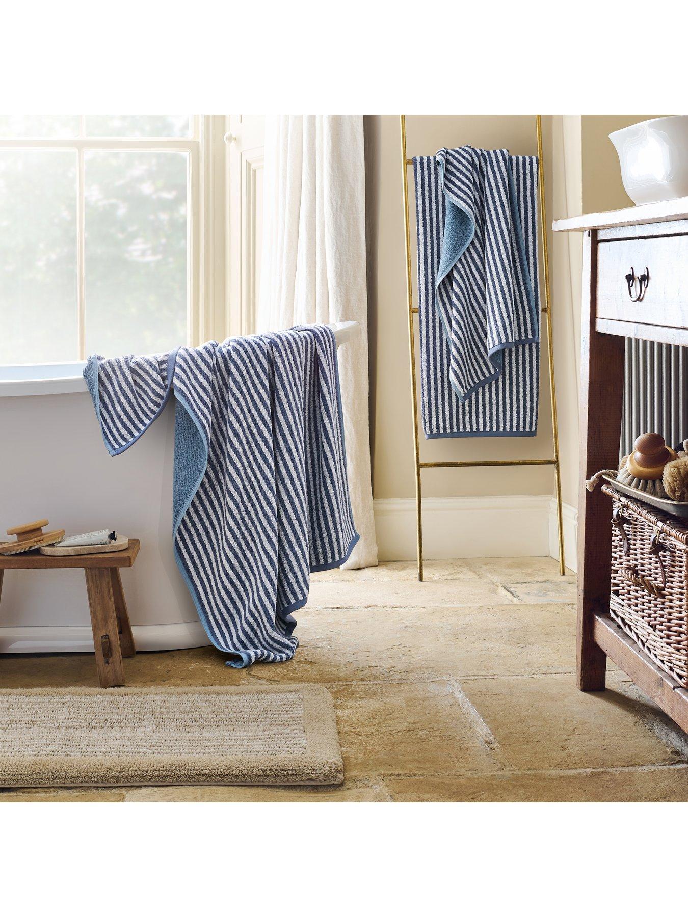 Image 3 of 6 of Christy Portobello Stripe Seaside Inspired Extra Fluffy Cotton Bath Mats