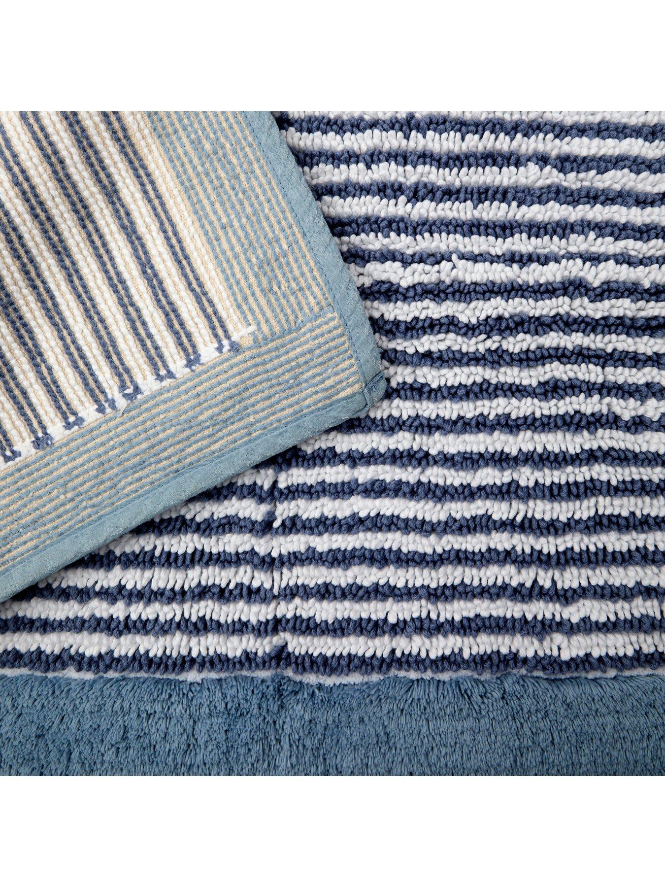 Image 6 of 6 of Christy Portobello Stripe Seaside Inspired Extra Fluffy Cotton Bath Mats