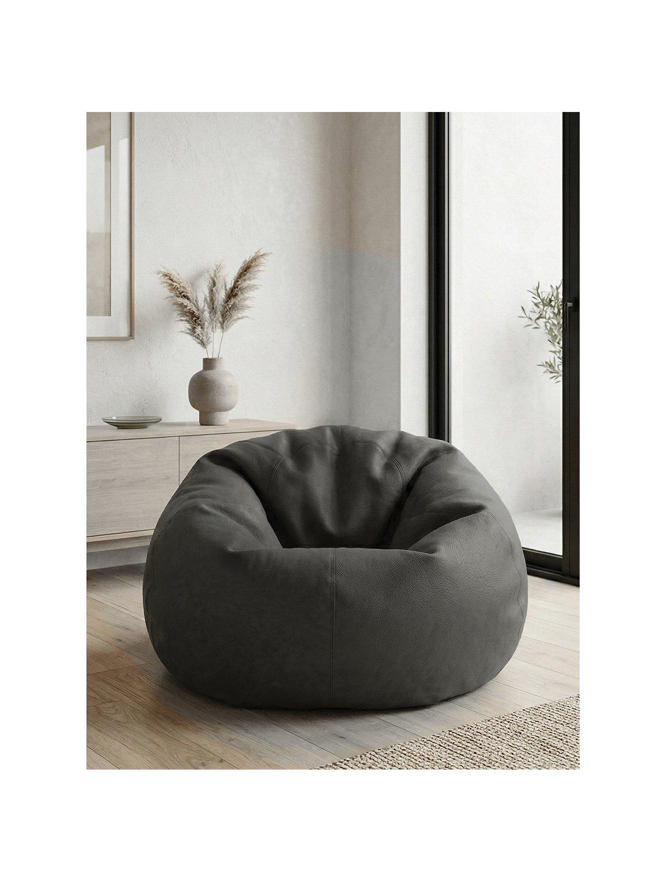 Image 2 of 4 of Old Bean Leather Beanbag