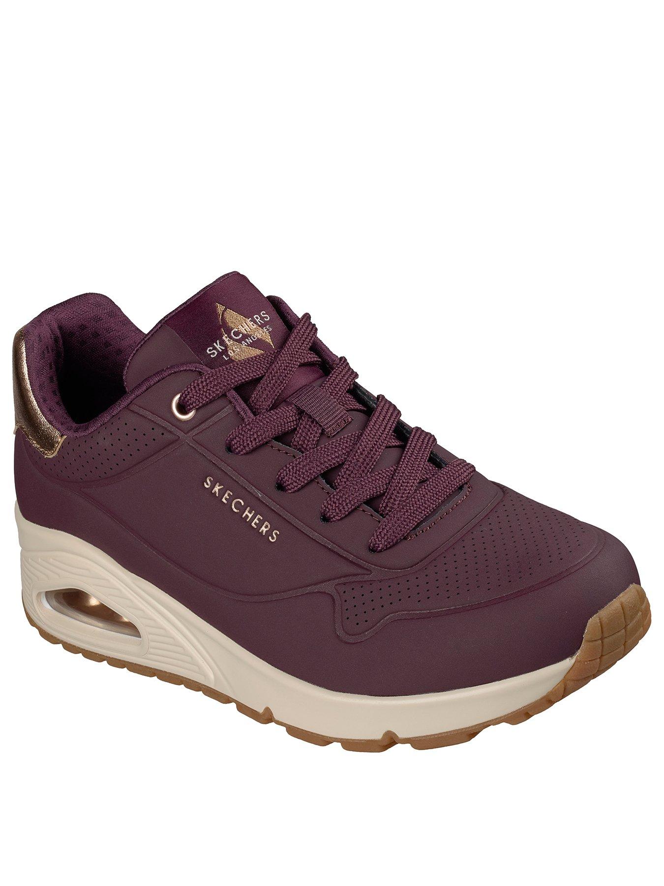 Image 2 of 6 of Skechers Uno Golden Air Duraleather With Metallic Heel Lace Up Fashion Sneaker - Purple