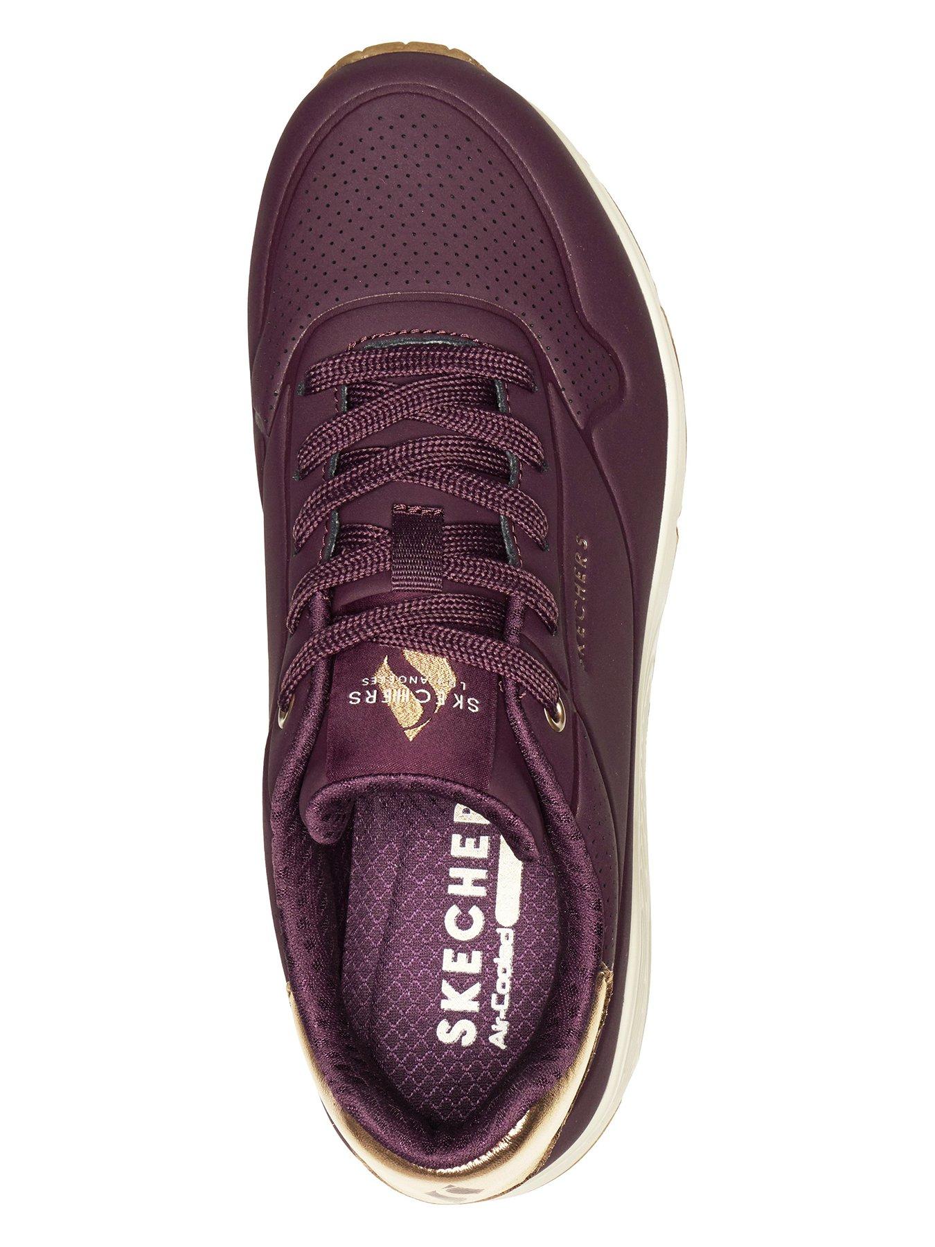 Image 3 of 6 of Skechers Uno Golden Air Duraleather With Metallic Heel Lace Up Fashion Sneaker - Purple