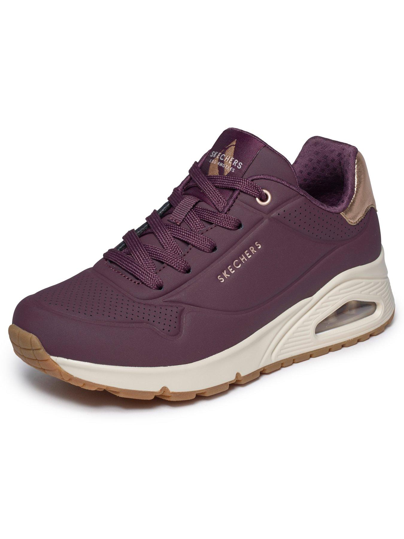 Image 5 of 6 of Skechers Uno Golden Air Duraleather With Metallic Heel Lace Up Fashion Sneaker - Purple