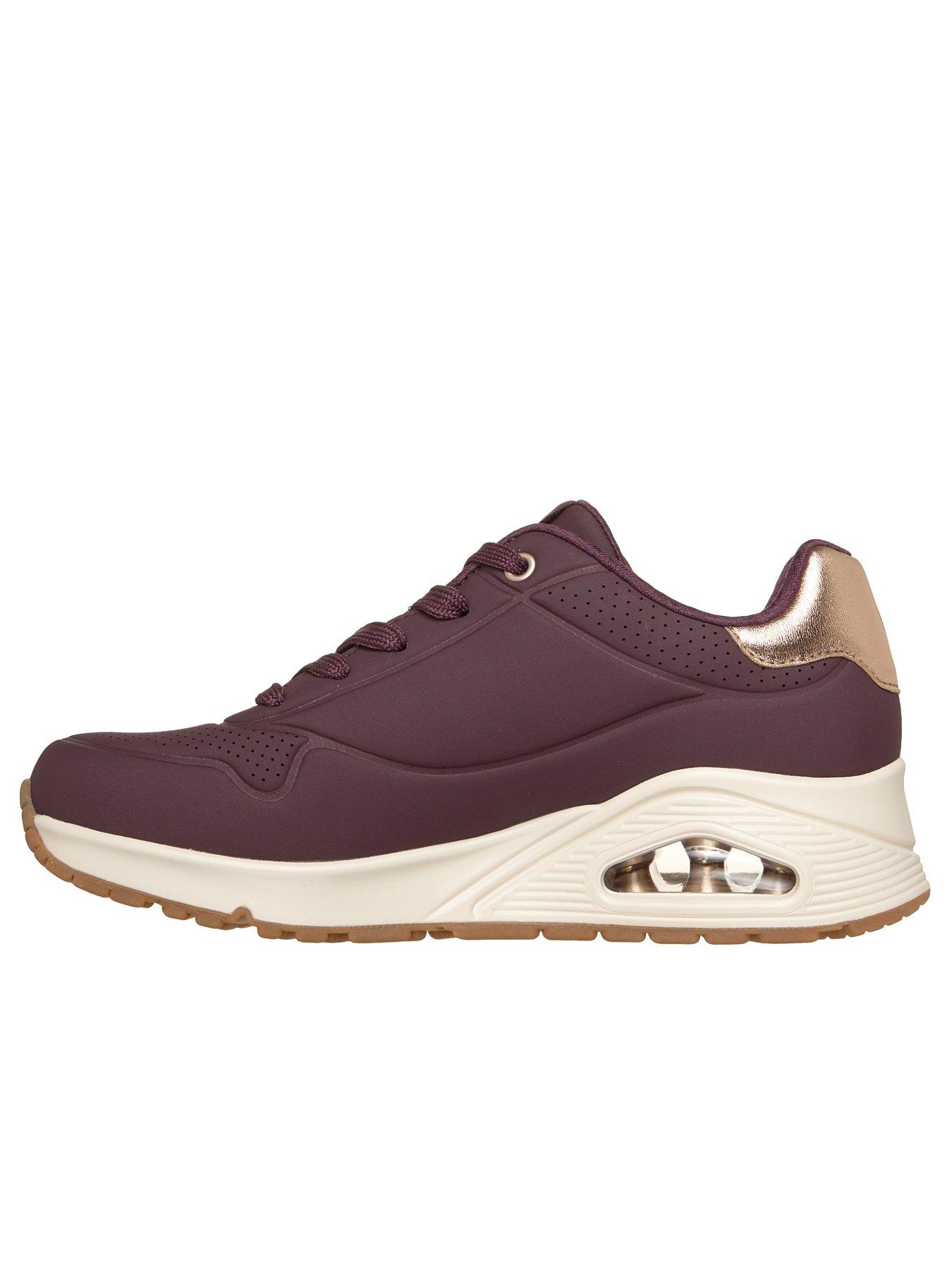 Image 6 of 6 of Skechers Uno Golden Air Duraleather With Metallic Heel Lace Up Fashion Sneaker - Purple