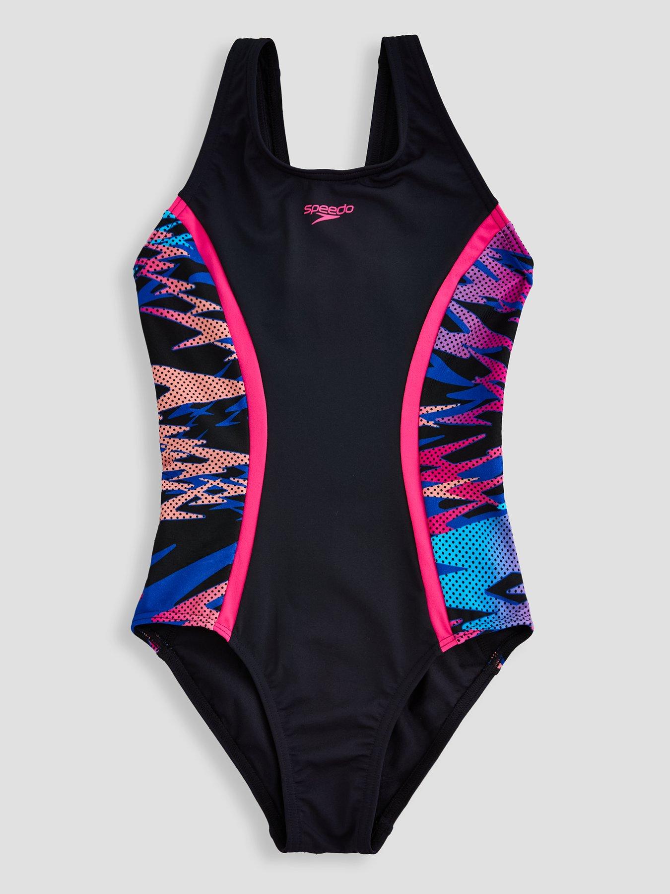 Speedo Junior Girls Hyperboom Splice Muscleback Swimsuit - Black