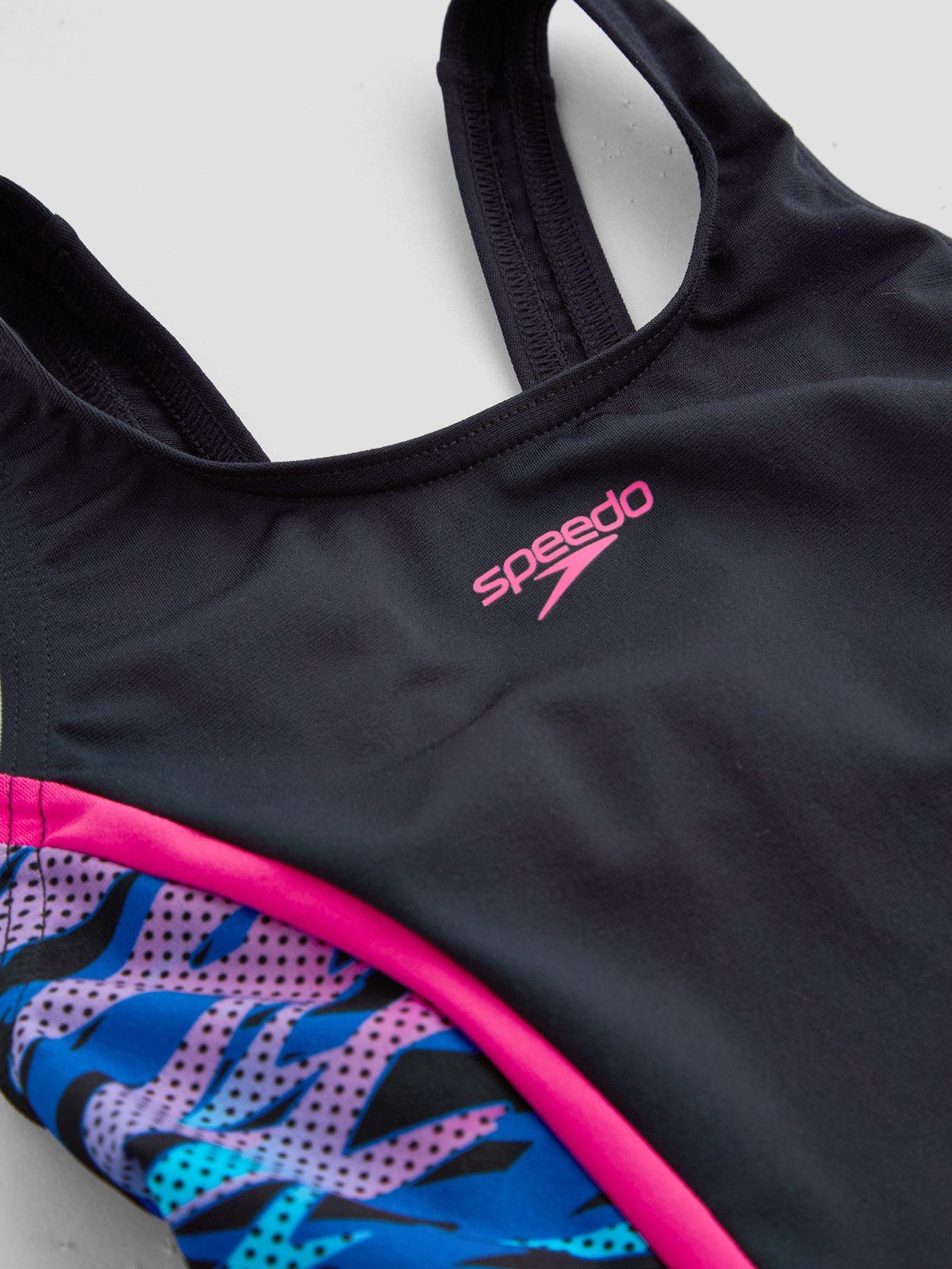 Image 3 of 6 of Speedo Junior Girls Hyperboom Splice Muscleback Legsuit - Black