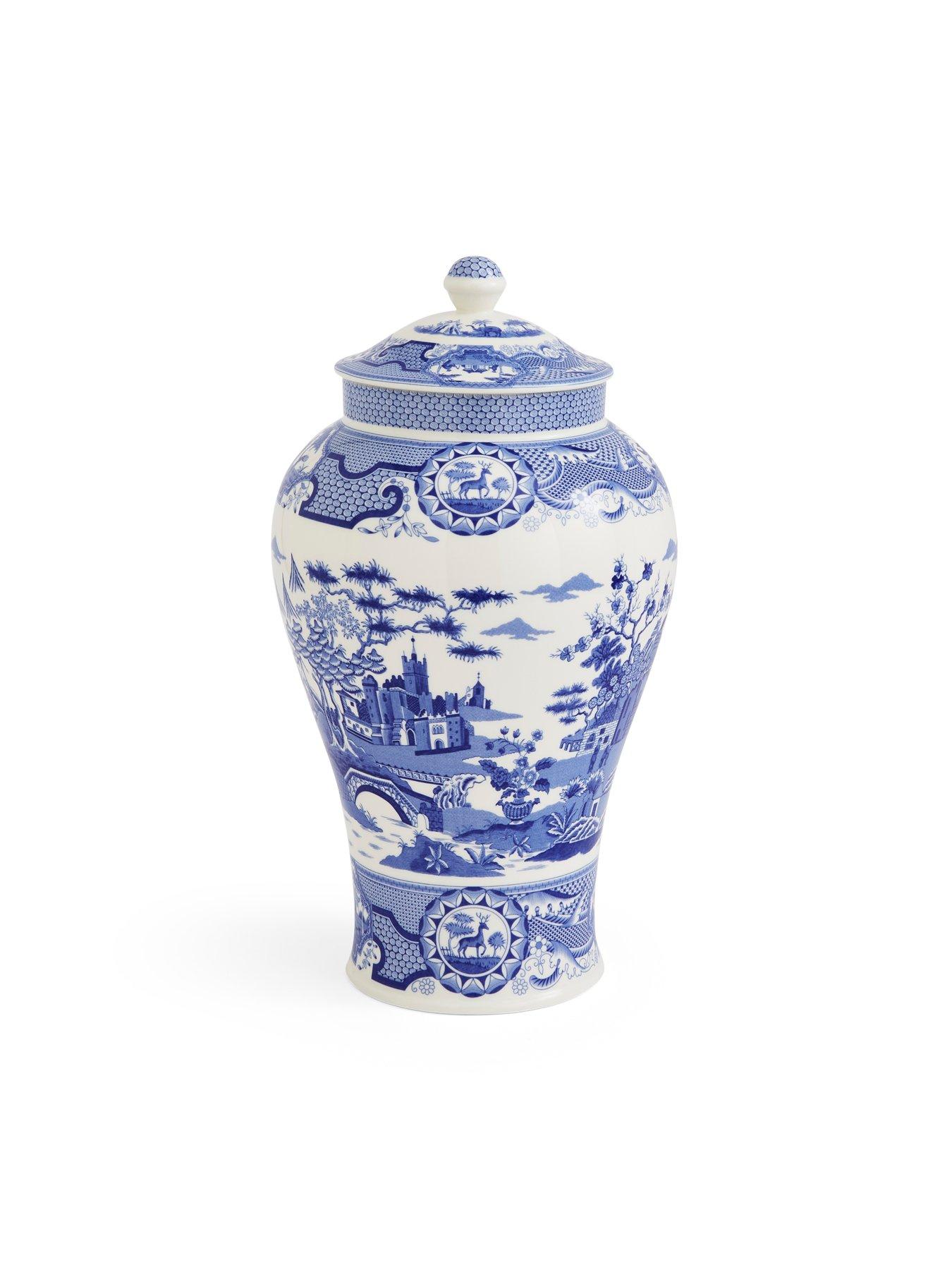  image of spode-blue-italian-gothic-castle-vase