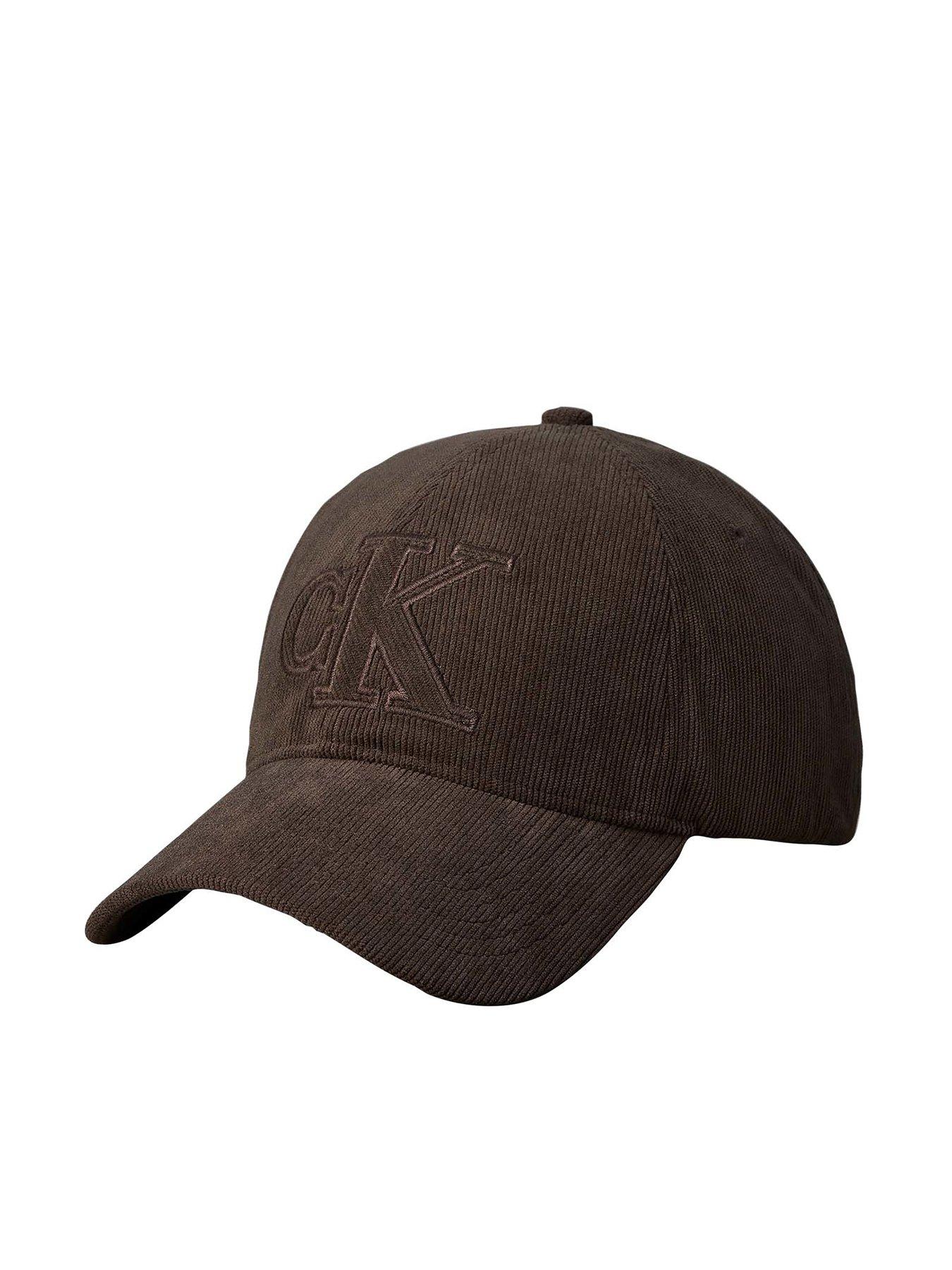 Calvin Klein Men's Corduroy Logo Embroidered Baseball Cap with Adjustable Closure - Brown