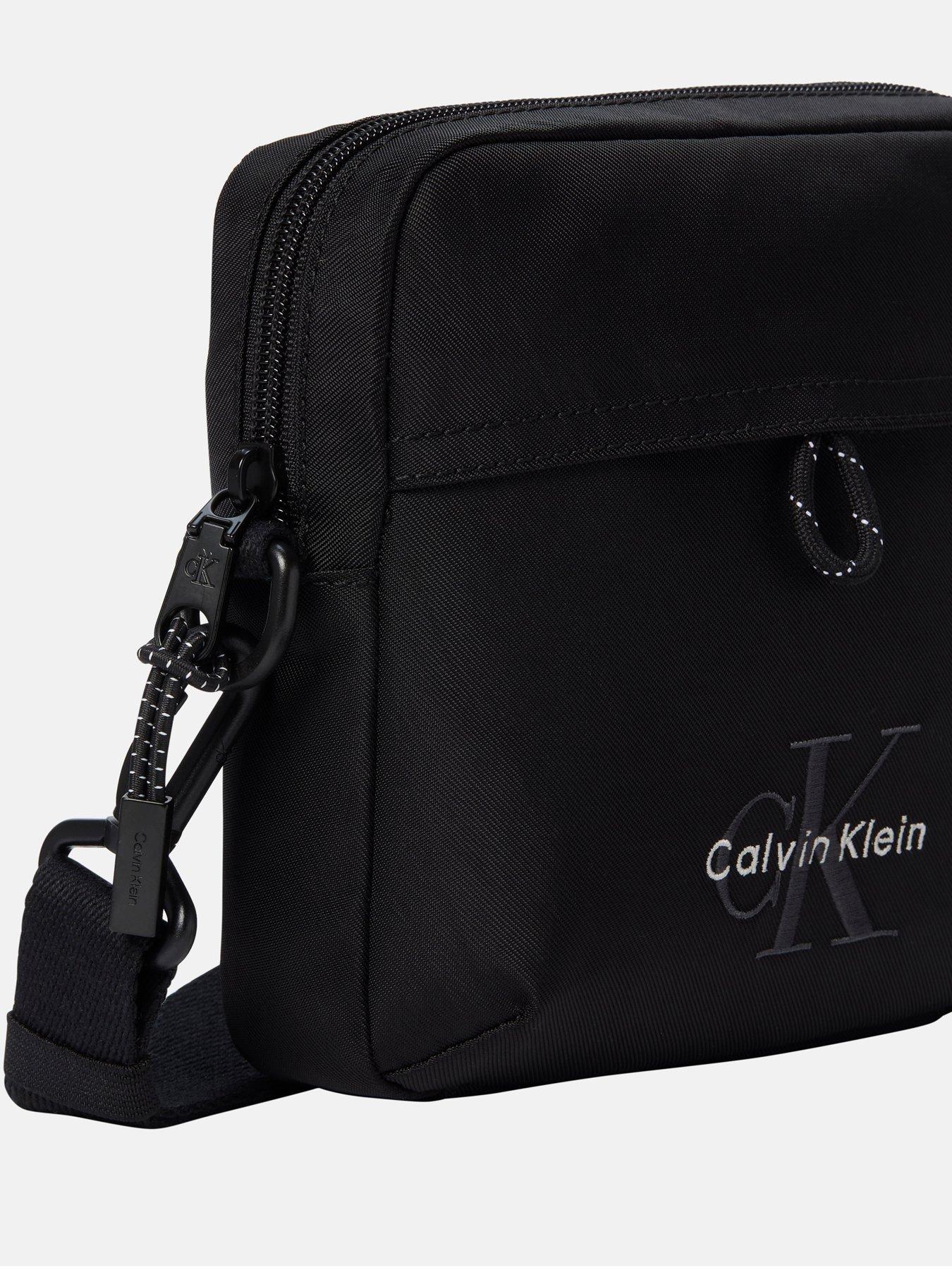 Image 4 of 5 of Calvin Klein Men's Nylon Crossbody Bag with Front Zip Pocket and Adjustable Strap - Black