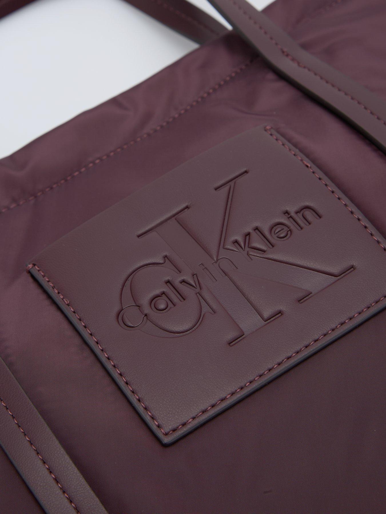 Image 3 of 4 of Calvin Klein Nylon Monologo Shoulder Strap Tote Bag - Brown