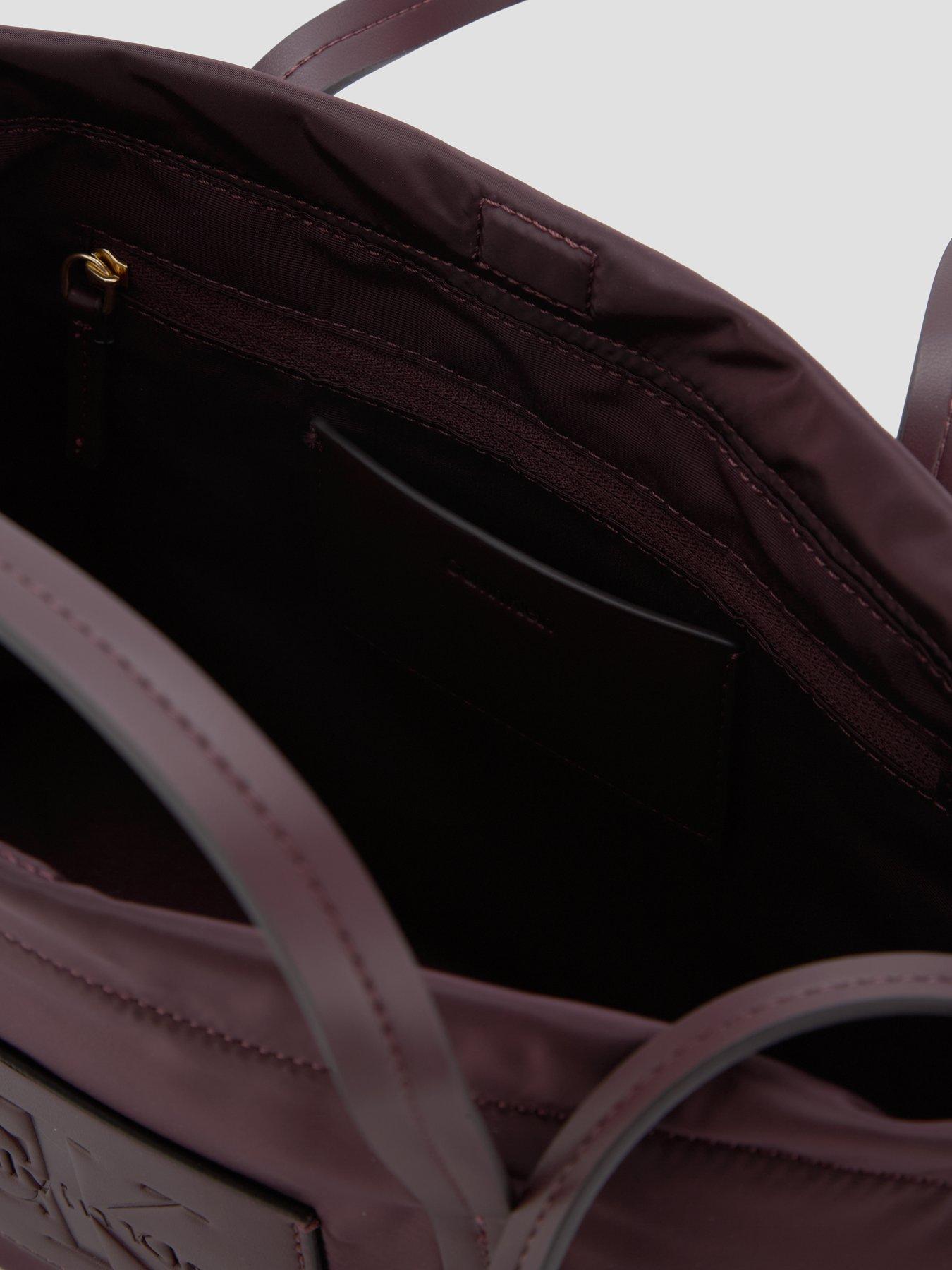 Image 4 of 4 of Calvin Klein Nylon Monologo Shoulder Strap Tote Bag - Brown