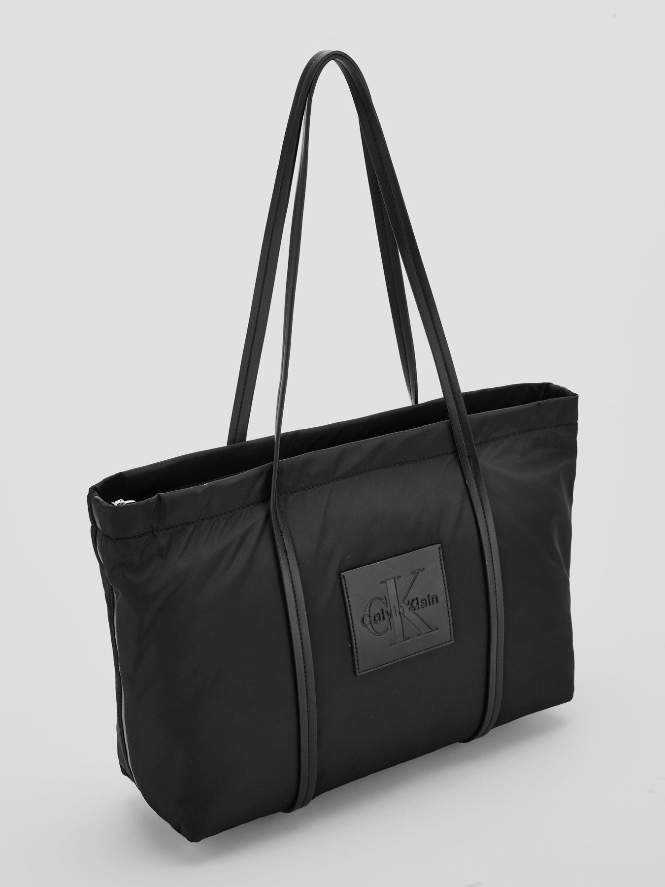Image 2 of 6 of Calvin Klein Embossed Monologo Tote Bag - Black