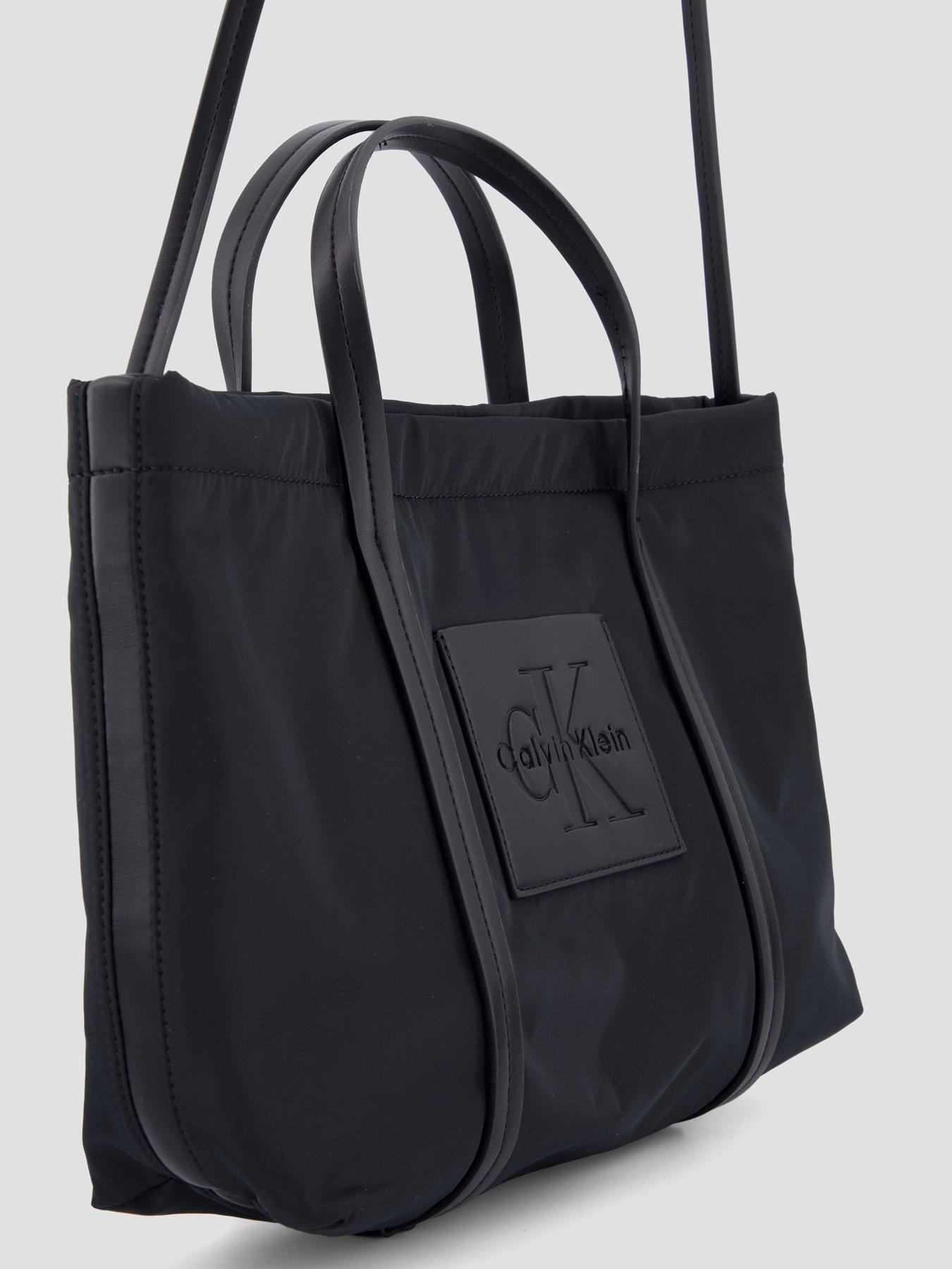 Image 4 of 5 of Calvin Klein Nylon Monologo Shoulder Strap Tote Bag - Black