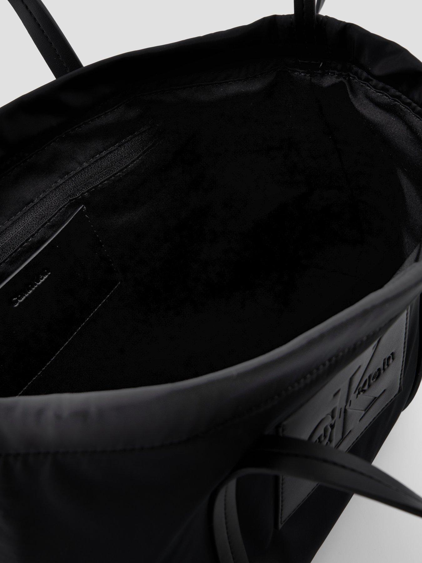 Image 5 of 5 of Calvin Klein Nylon Monologo Shoulder Strap Tote Bag - Black