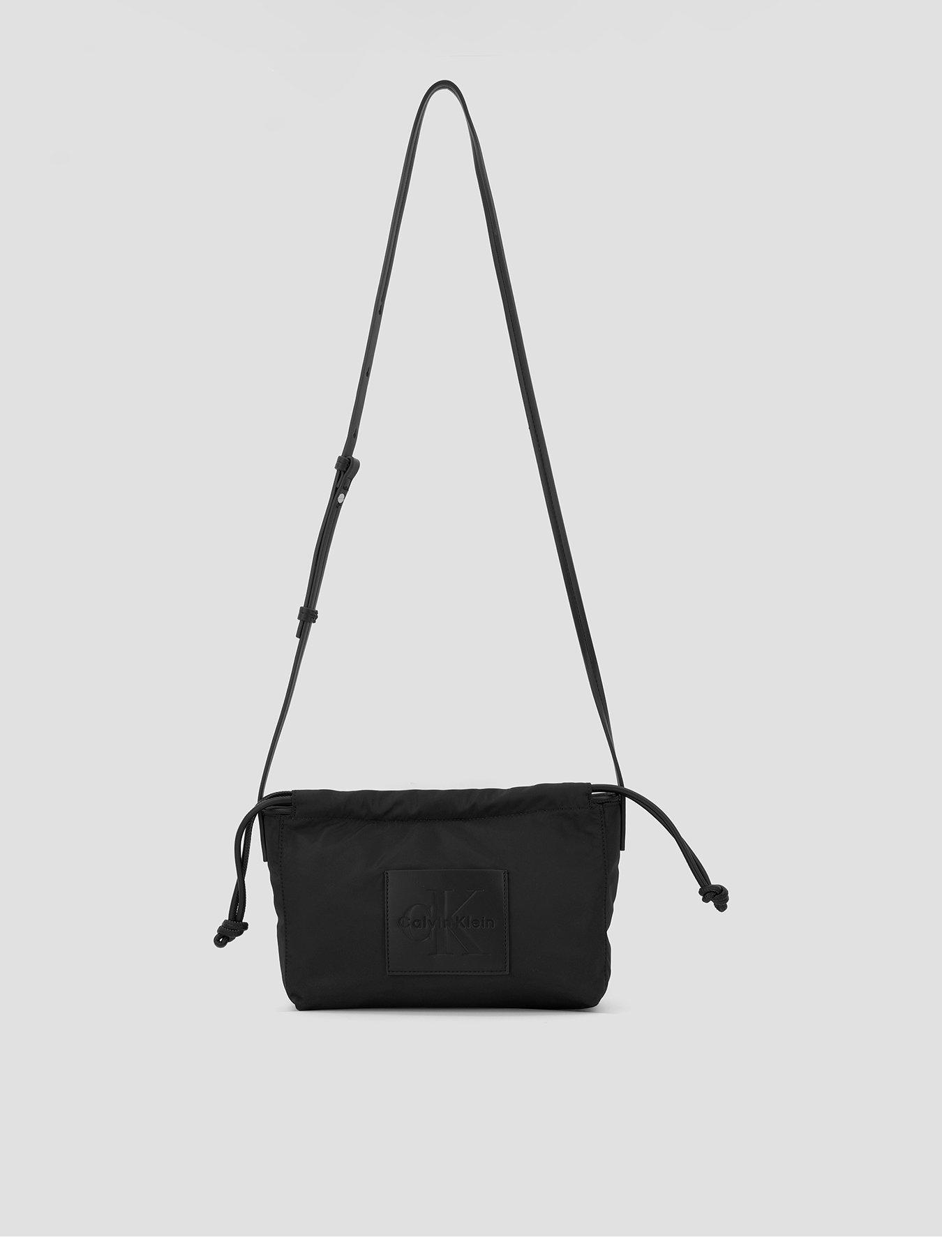 Calvin Klein Nylon Drawstring Small Crossbody Bag - Black