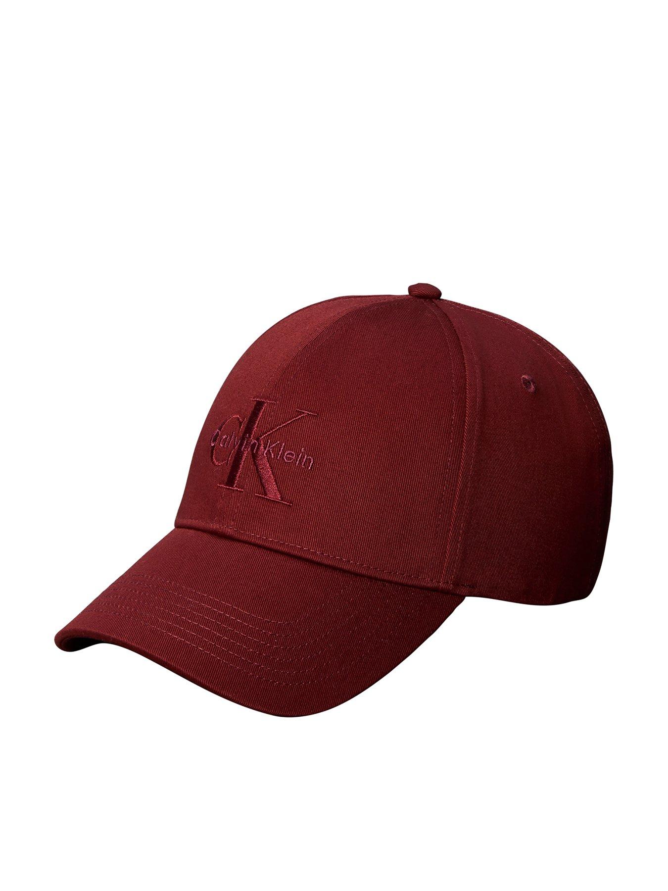 Image 1 of 3 of Calvin Klein Monologo Embroidery Baseball Cap - Red