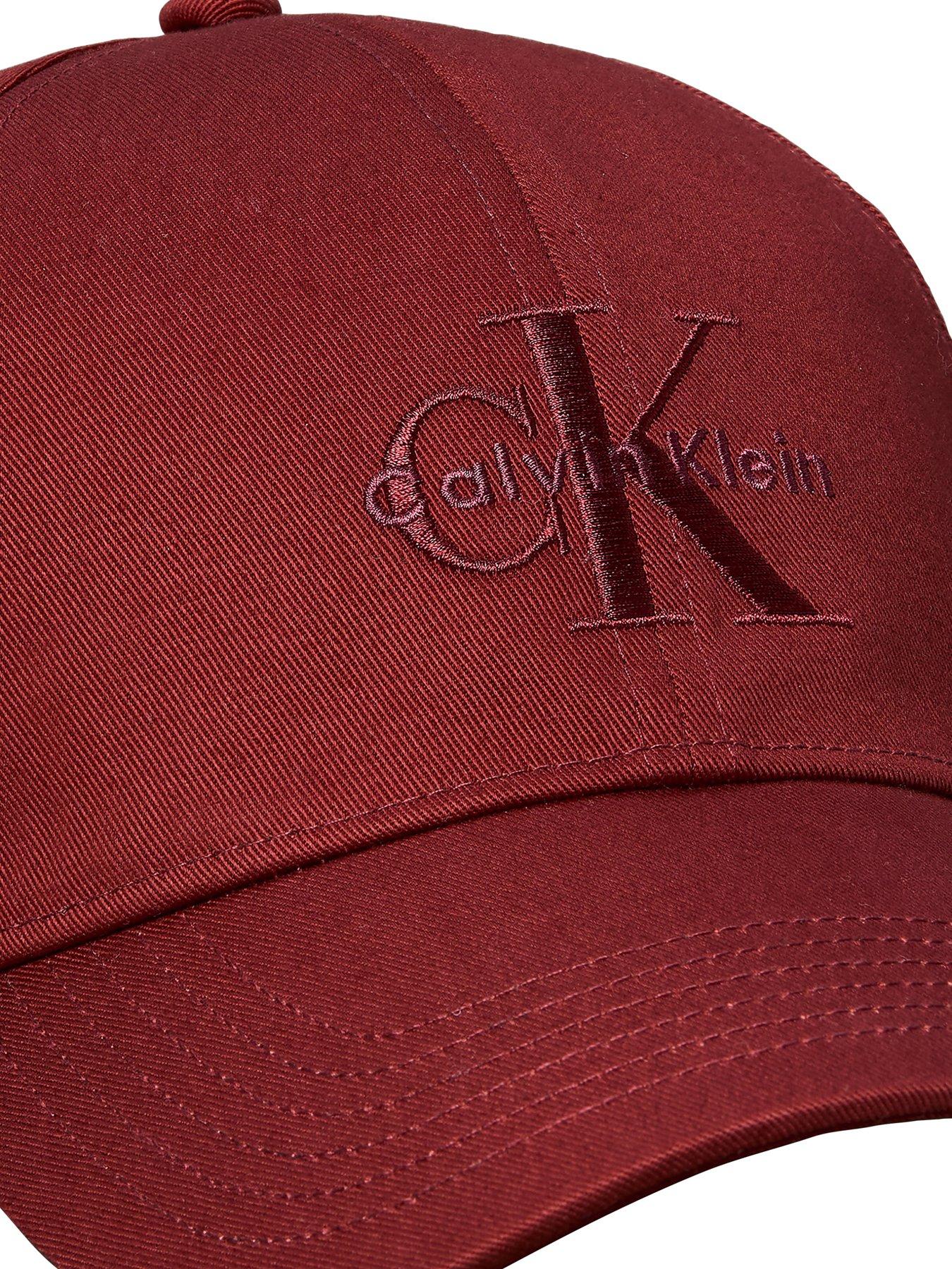 Image 3 of 3 of Calvin Klein Monologo Embroidery Baseball Cap - Red