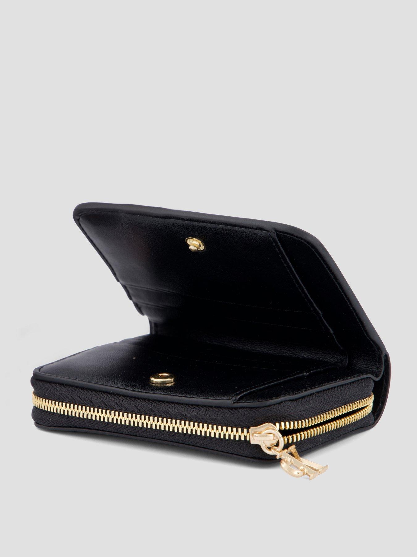 Image 4 of 5 of Calvin Klein Leather Rfid Monogram Charm Wallet - Black