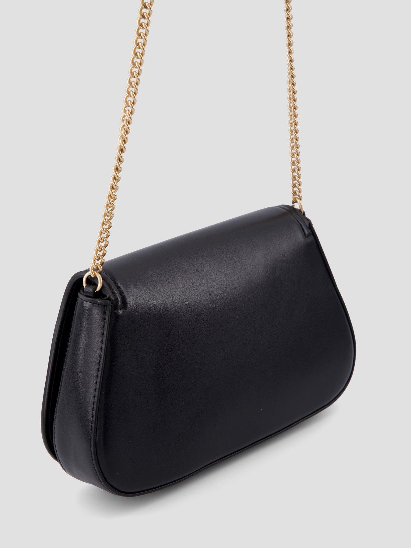 Image 3 of 6 of Calvin Klein Monogram Hardware Chain Shoulder Bag - Black