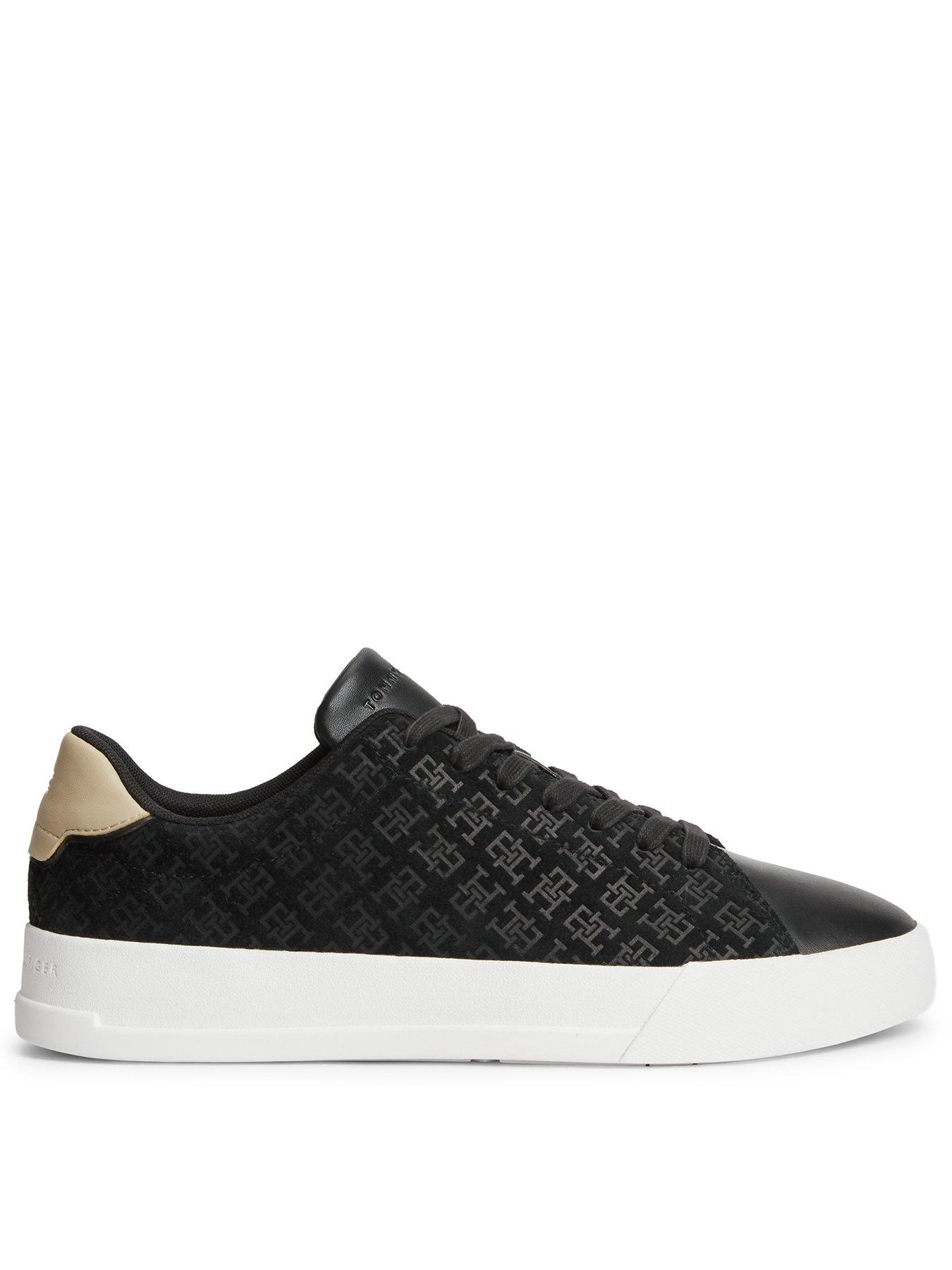 Image 1 of 6 of Tommy Hilfiger Mens Court Monogram Lace-Up Trainers - Black