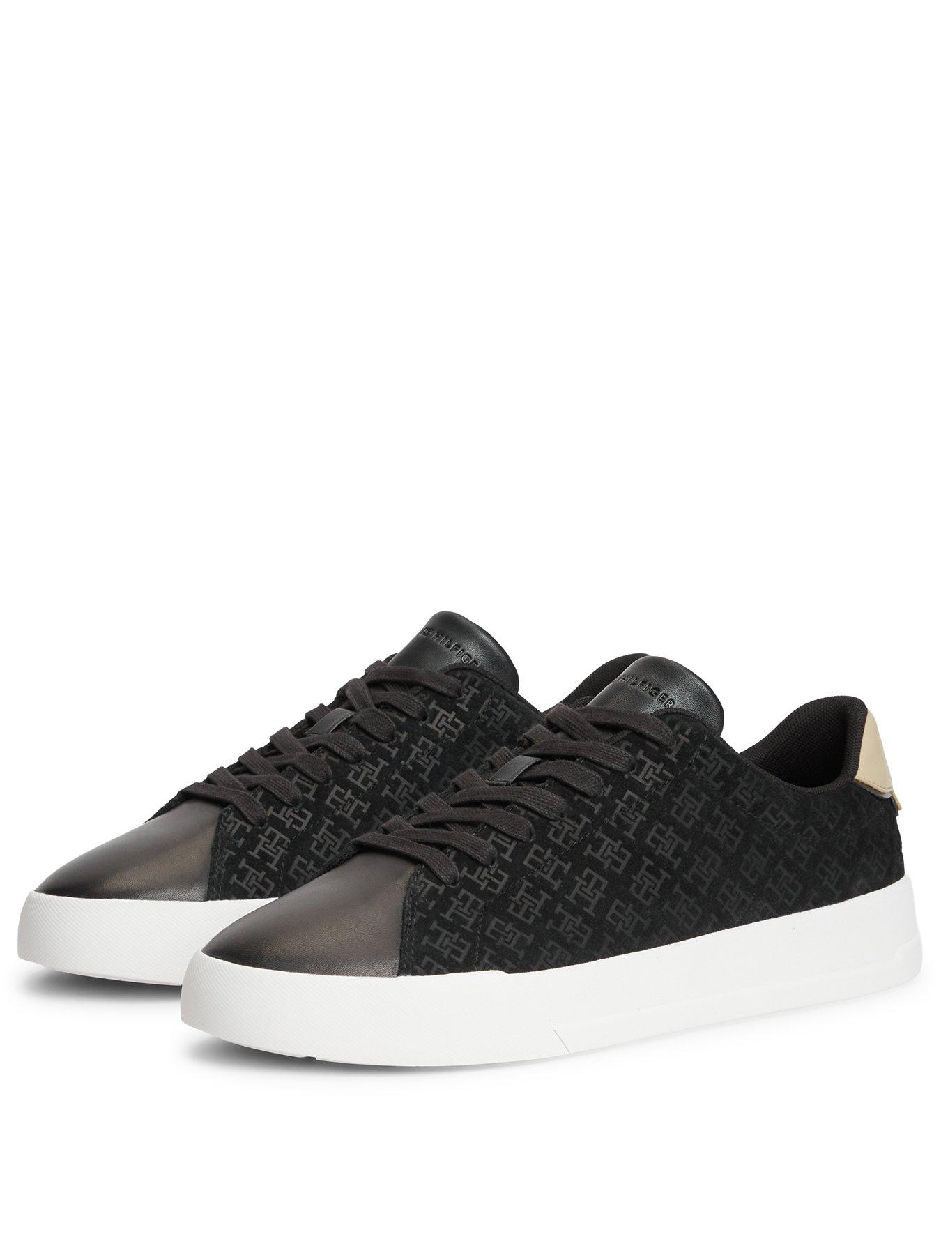 Image 2 of 6 of Tommy Hilfiger Mens Court Monogram Lace-Up Trainers - Black