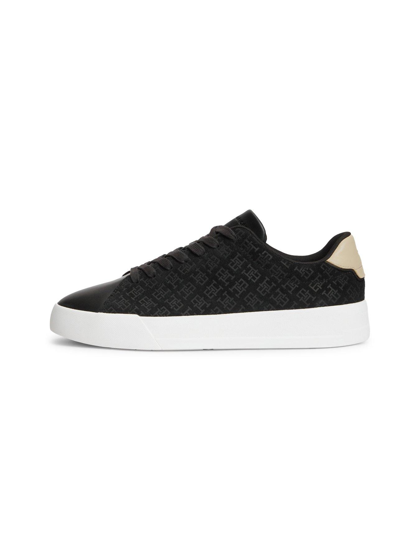 Image 6 of 6 of Tommy Hilfiger Mens Court Monogram Lace-Up Trainers - Black