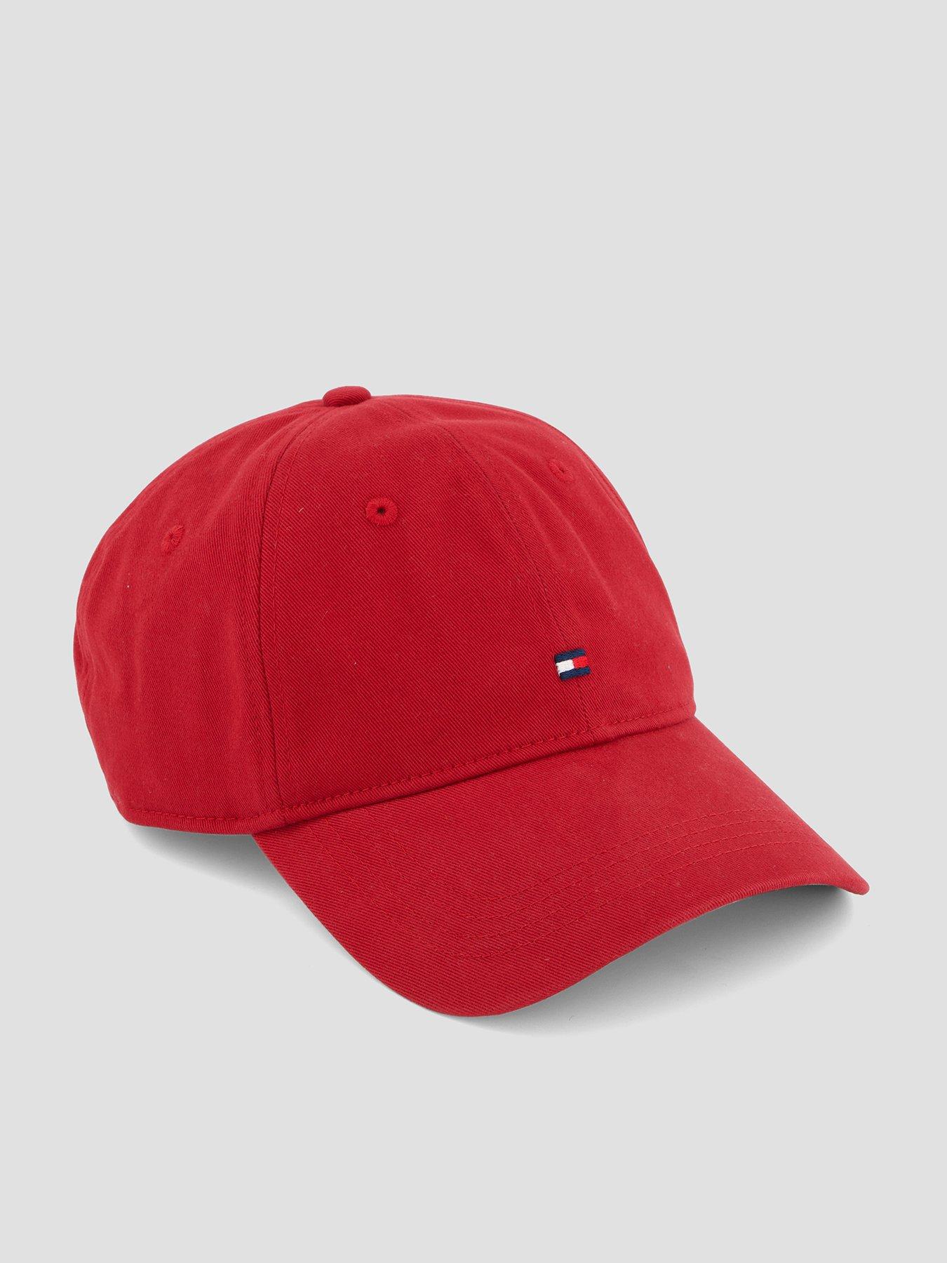 Image 1 of 4 of Tommy Hilfiger Flag Embroidery Baseball Cap - Red
