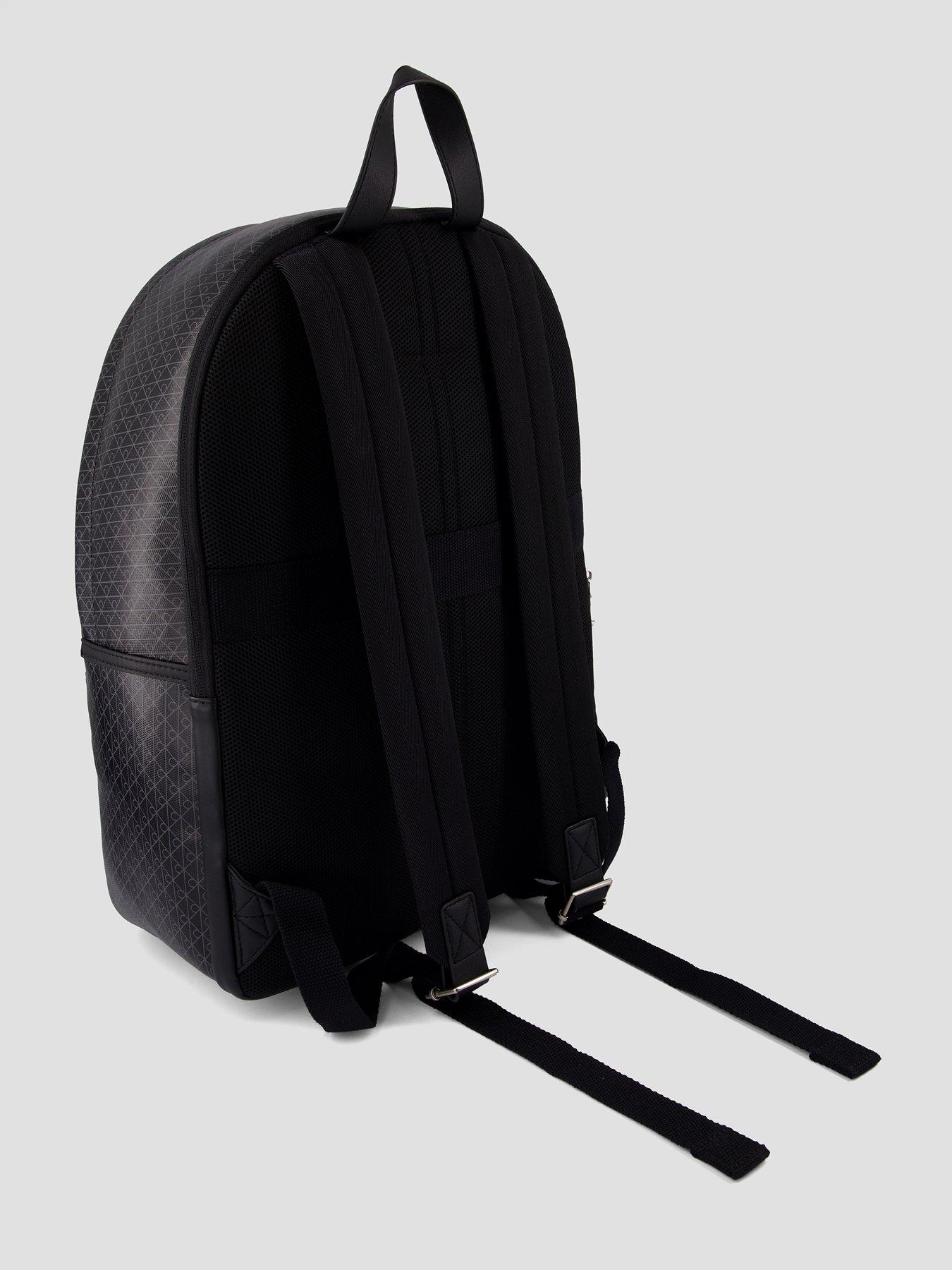 Image 2 of 4 of Calvin Klein Coated Canvas Emblem Logo Backpack - Black