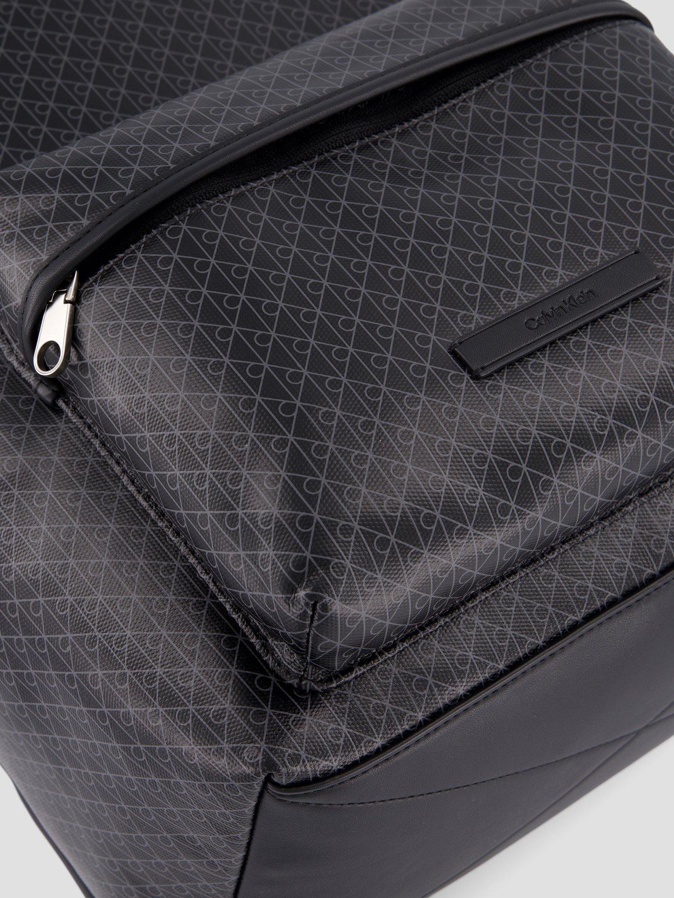 Image 3 of 4 of Calvin Klein Coated Canvas Emblem Logo Backpack - Black