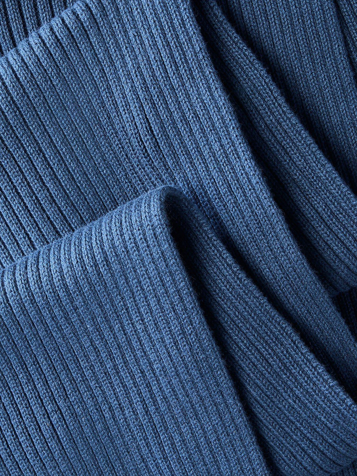 Image 3 of 3 of Calvin Klein Mens Chunky Rib Beanie &amp; Scarf Gift Set - Navy