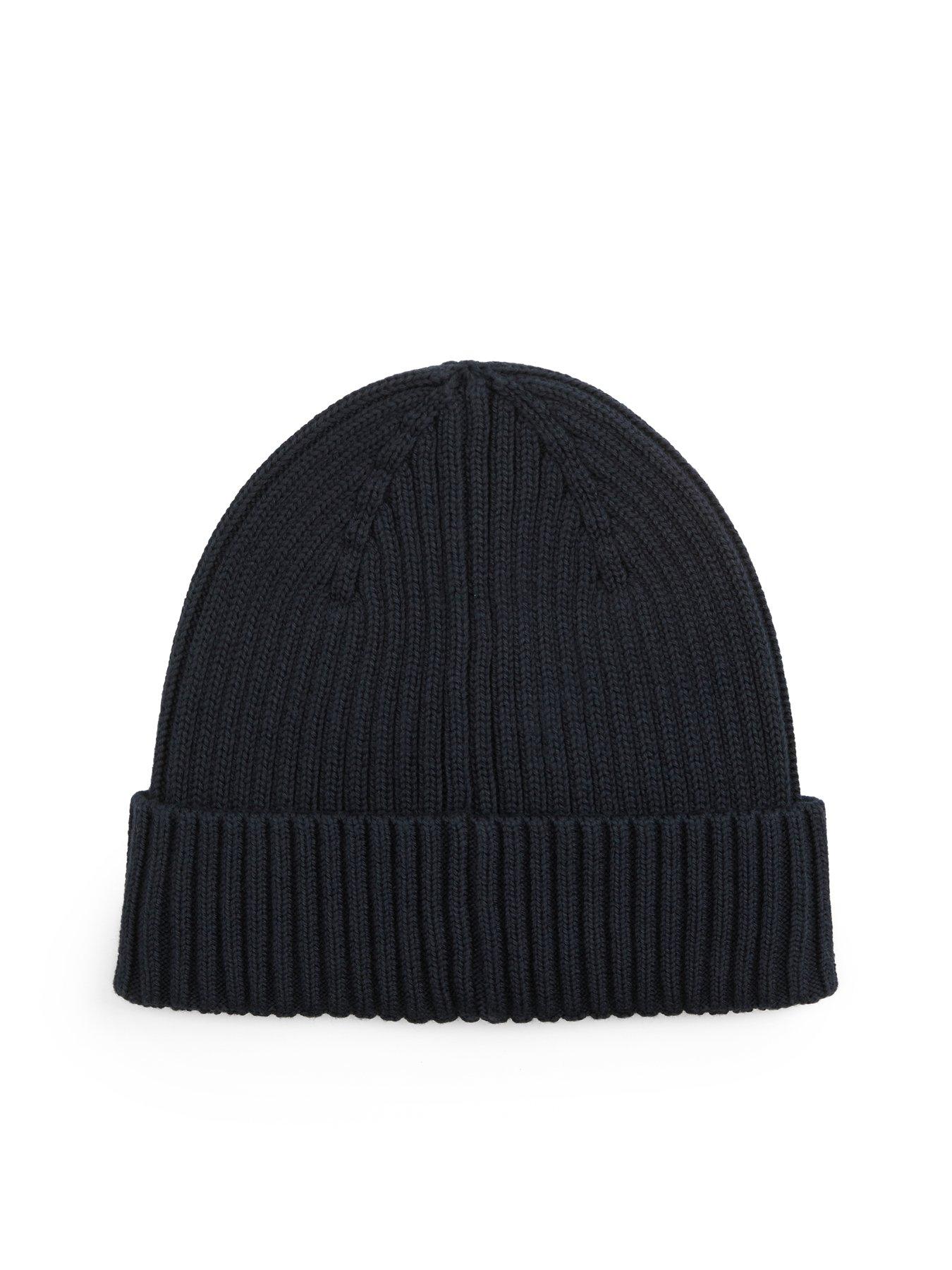 Image 3 of 4 of Tommy Hilfiger Men's Heritage Logo Rib Knit Beanie Hat - Blue