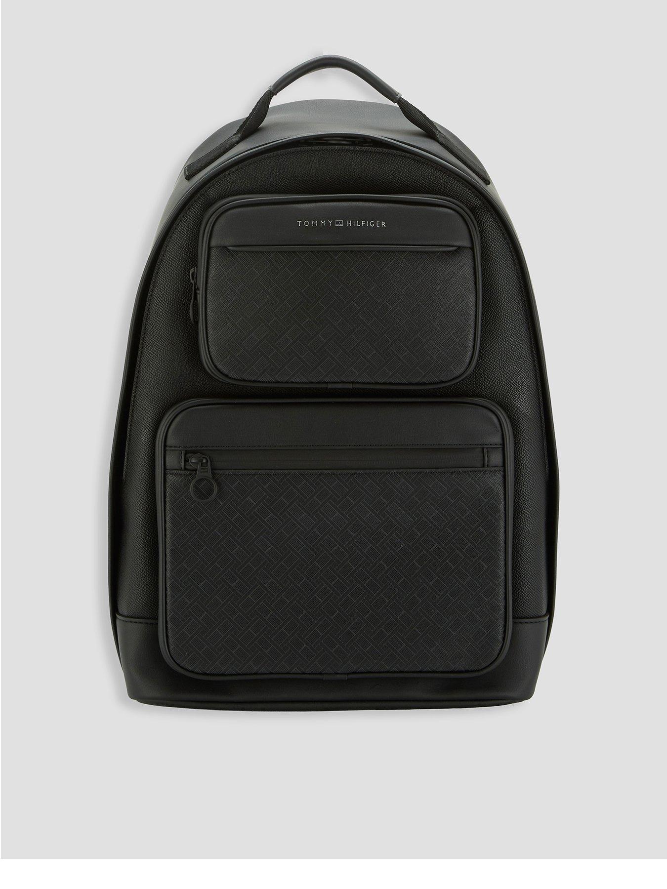 Image 1 of 6 of Tommy Hilfiger Modern Textured Dome Backpack - Black