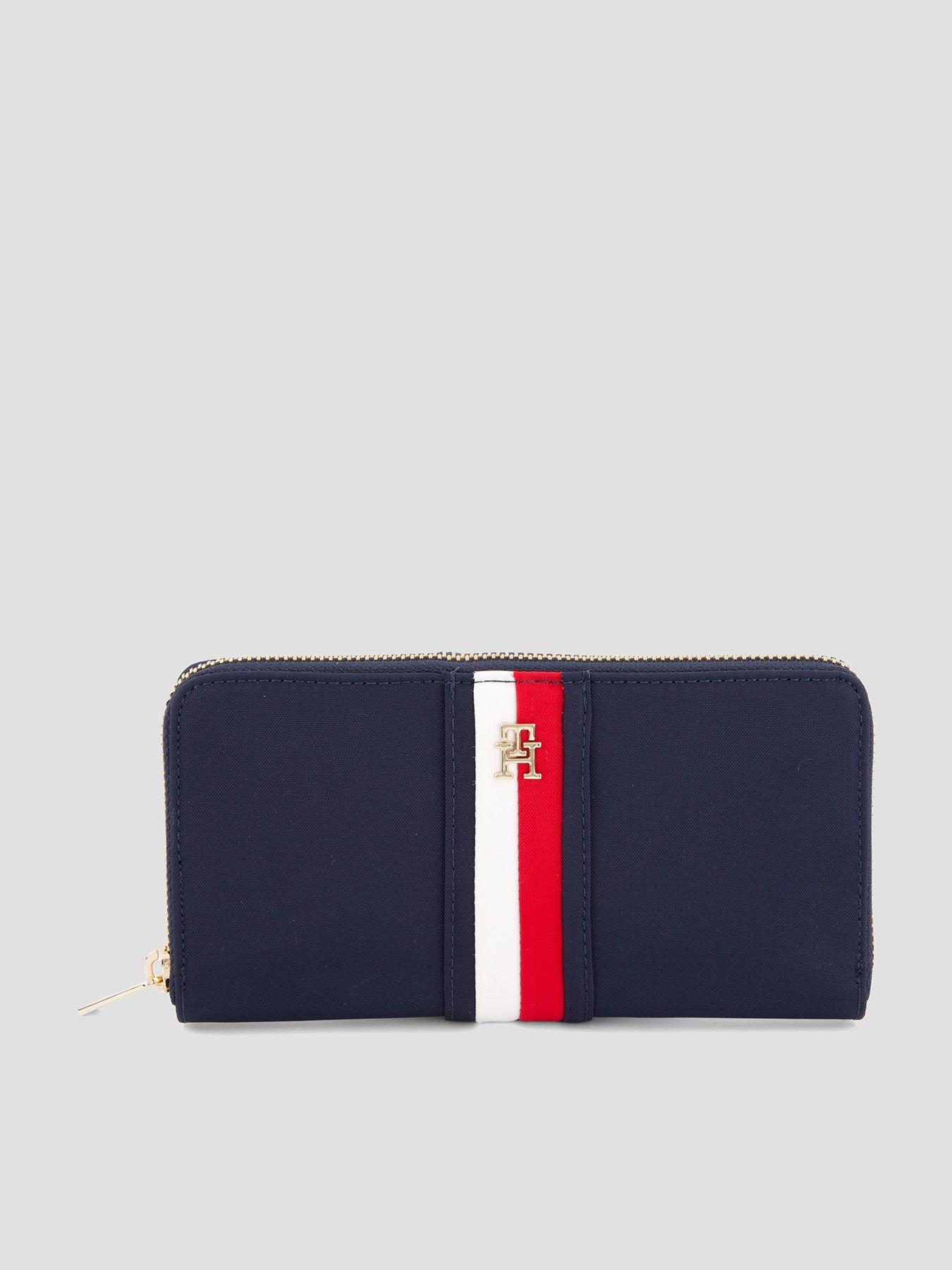 Tommy Hilfiger Striped Zip Around Wallet - Blue