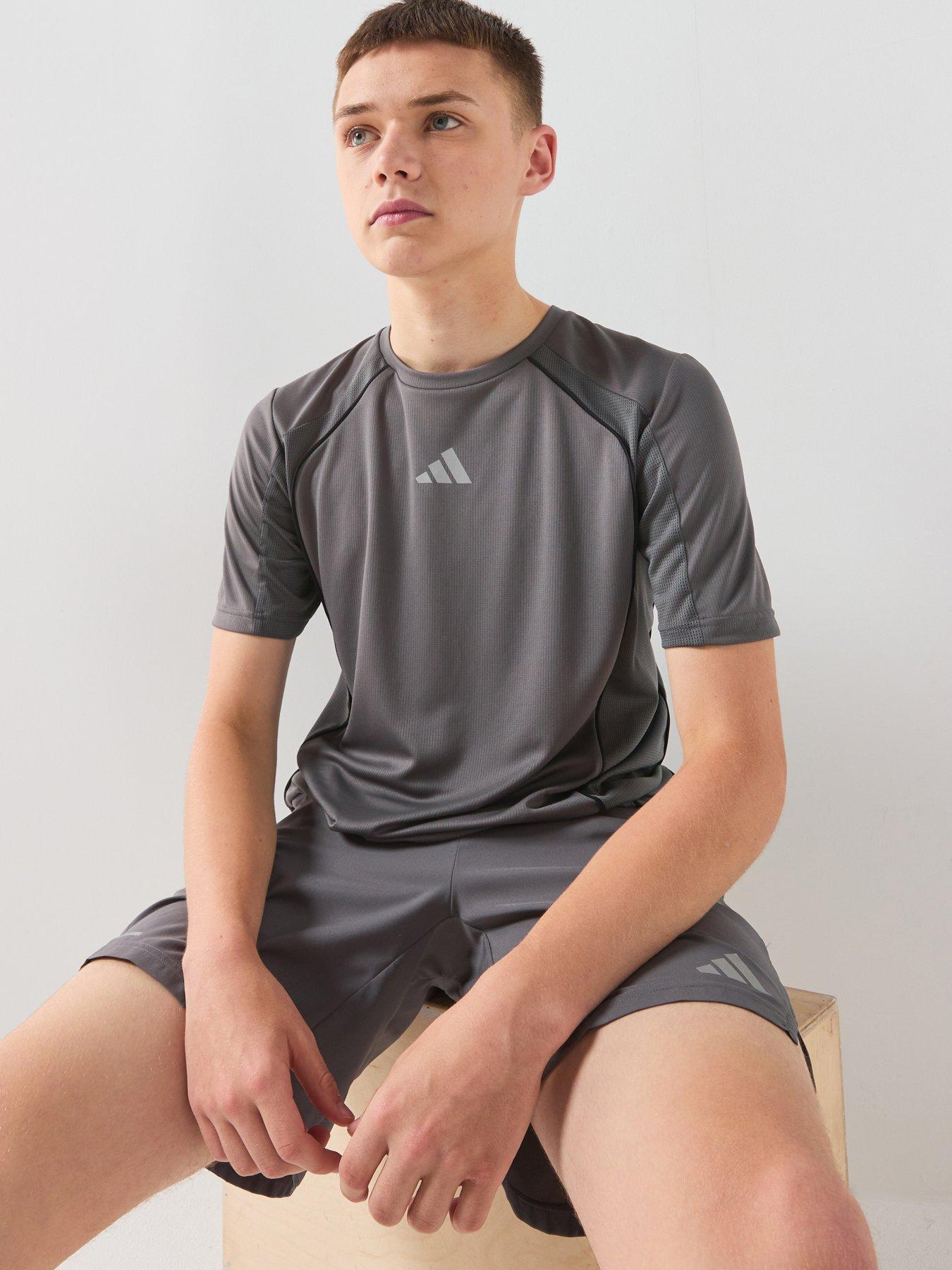 Image 1 of 6 of adidas Junior Boys Tech Apparel T-Shirt - Grey