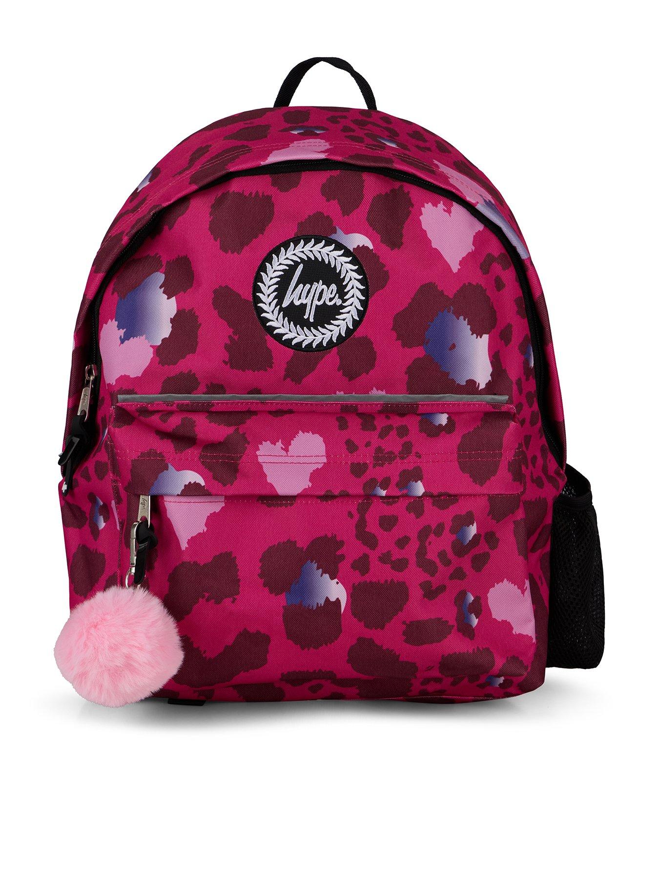 Image 1 of 4 of Hype Heart Leopard Backpack - Pink