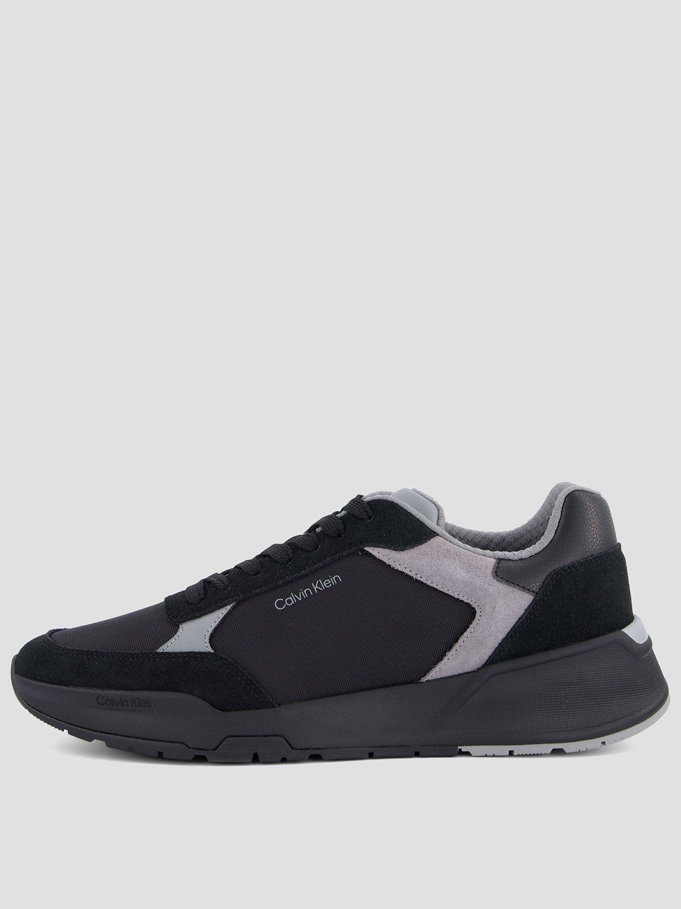 Calvin Klein City Runner Laceup Nylon Suede Trainers - Black