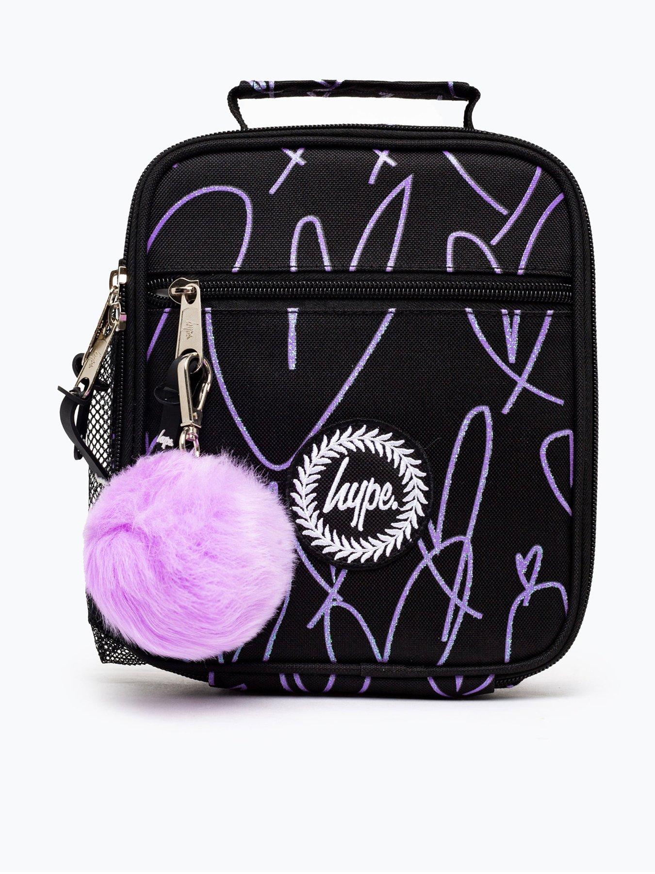 Hype Glitter Scribble Heart Lunch Box - Black/Purple