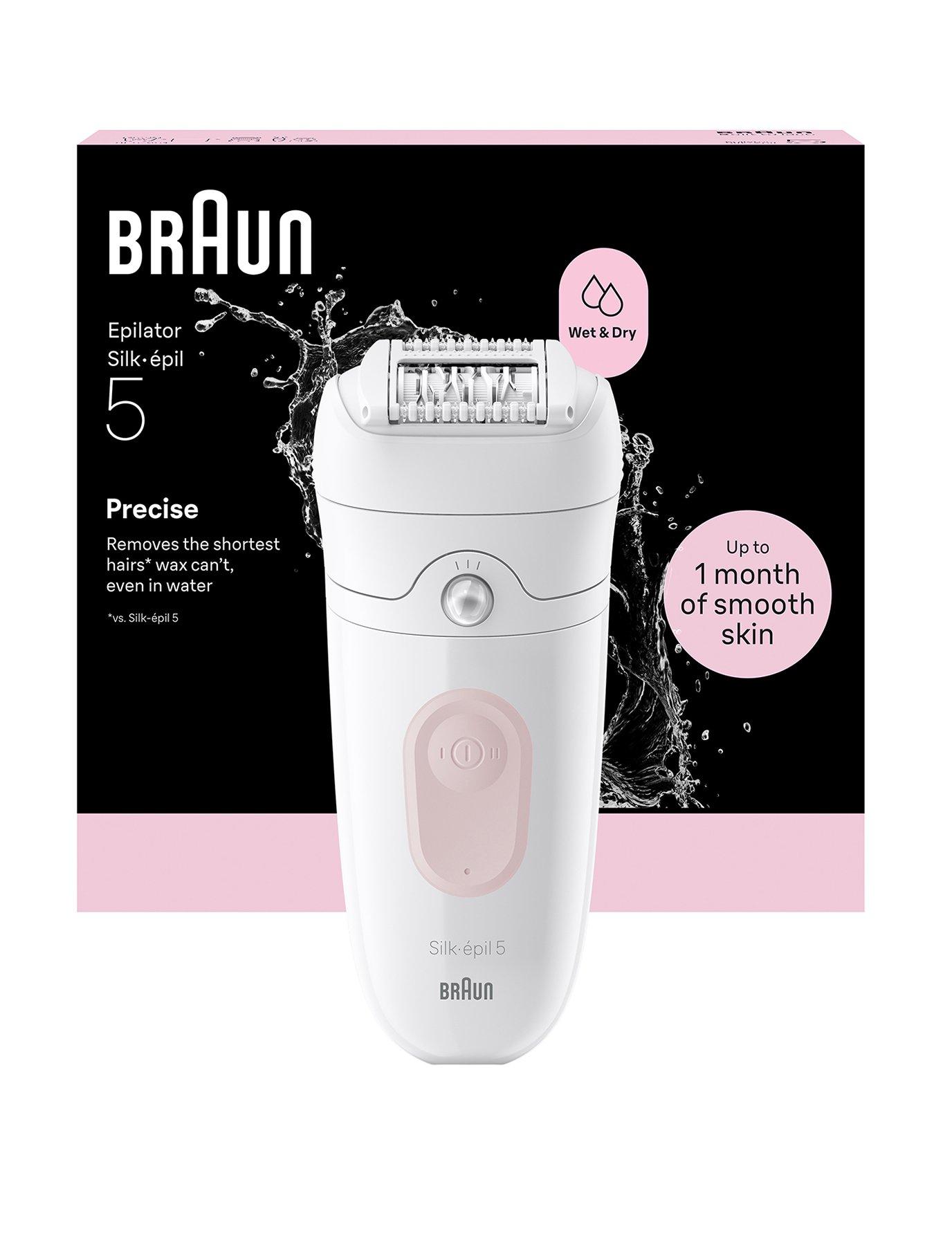Braun Braun SilkÂ·epil 5, Wet & Dry Epilator, Easy Hair Removal, Lasting Smooth Skin, 5-000, Flamingo Pink