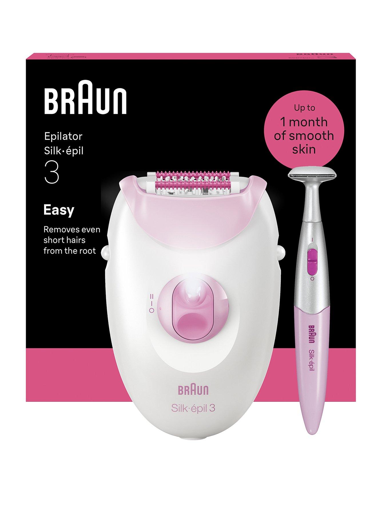 Braun Silk-epil 3, Corded Epilator, Lasting Smooth Skin, 3-202, Pink