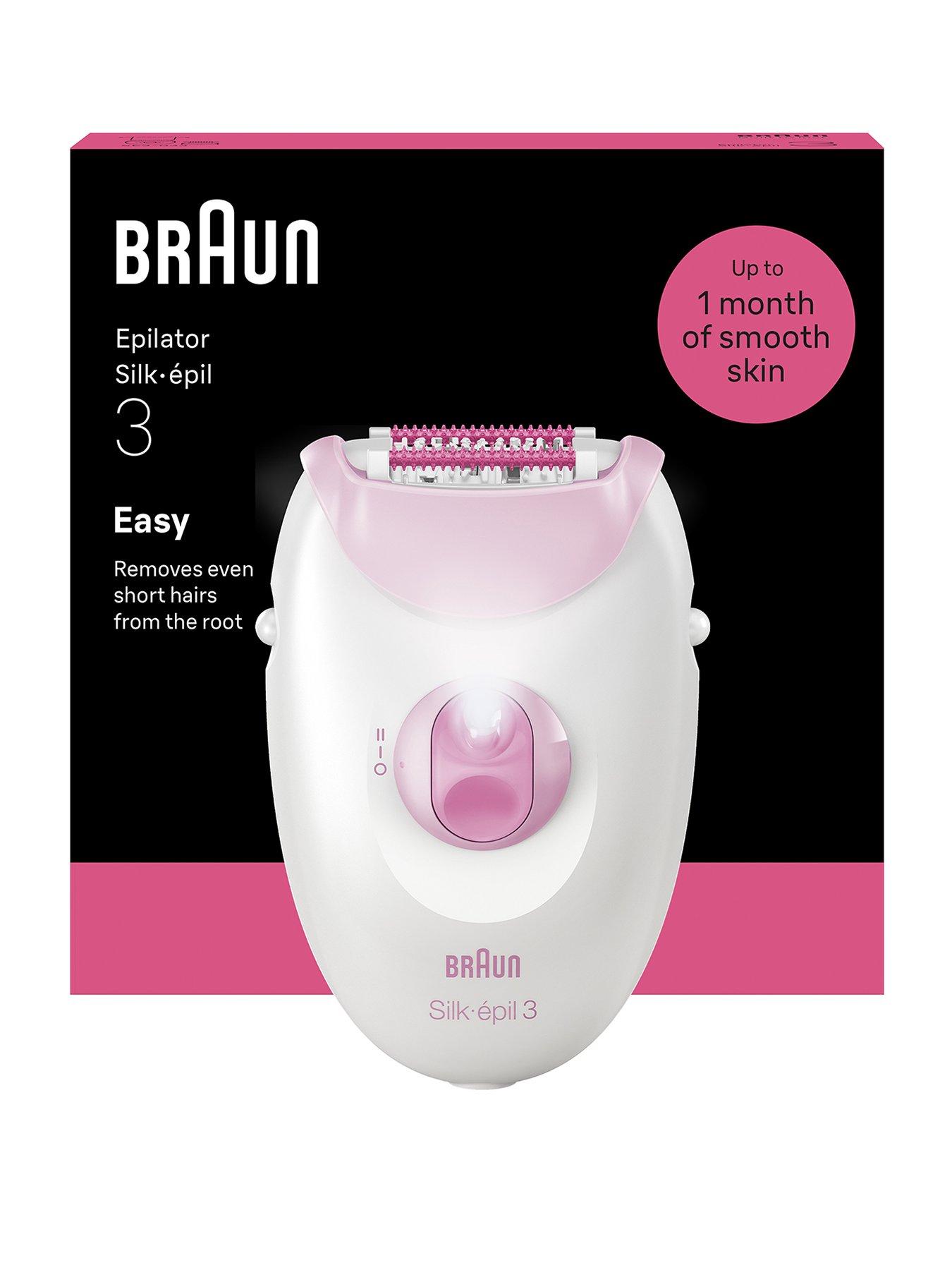 Braun Silk-epil 3, Corded Epilator, Lasting Smooth Skin, 3-000, Pink