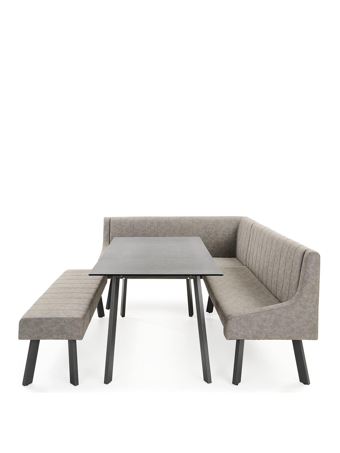 Image 2 of 7 of The Very Collection Campbell Ceramic Top&nbsp;Table &amp; Bench Dining Set - FSC&reg; Certified