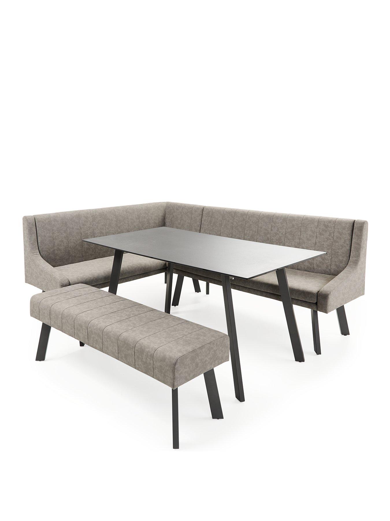 Image 3 of 7 of The Very Collection Campbell Ceramic Top&nbsp;Table &amp; Bench Dining Set - FSC&reg; Certified