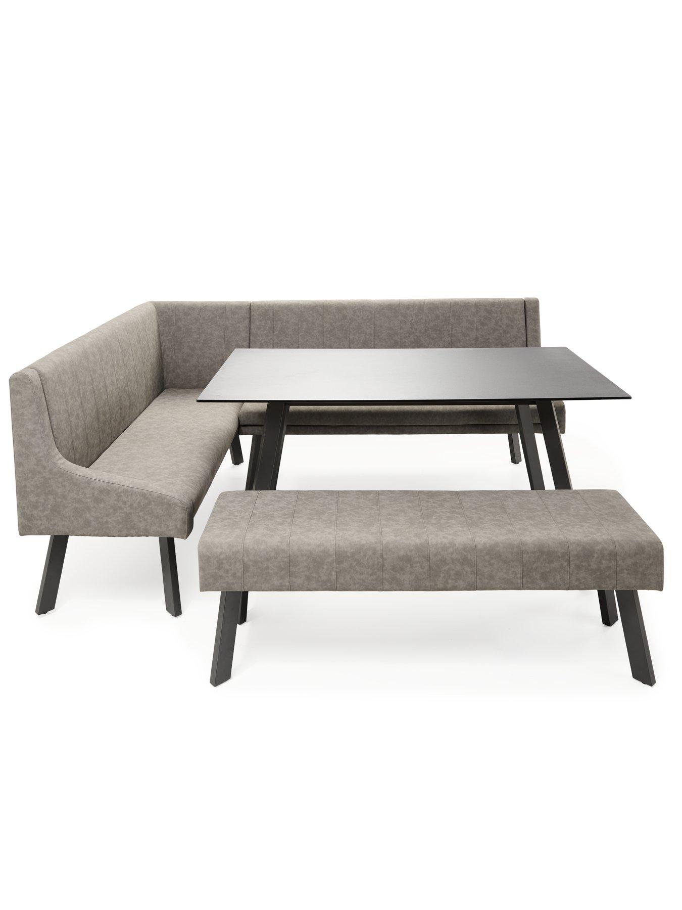 Image 4 of 7 of The Very Collection Campbell Ceramic Top&nbsp;Table &amp; Bench Dining Set - FSC&reg; Certified