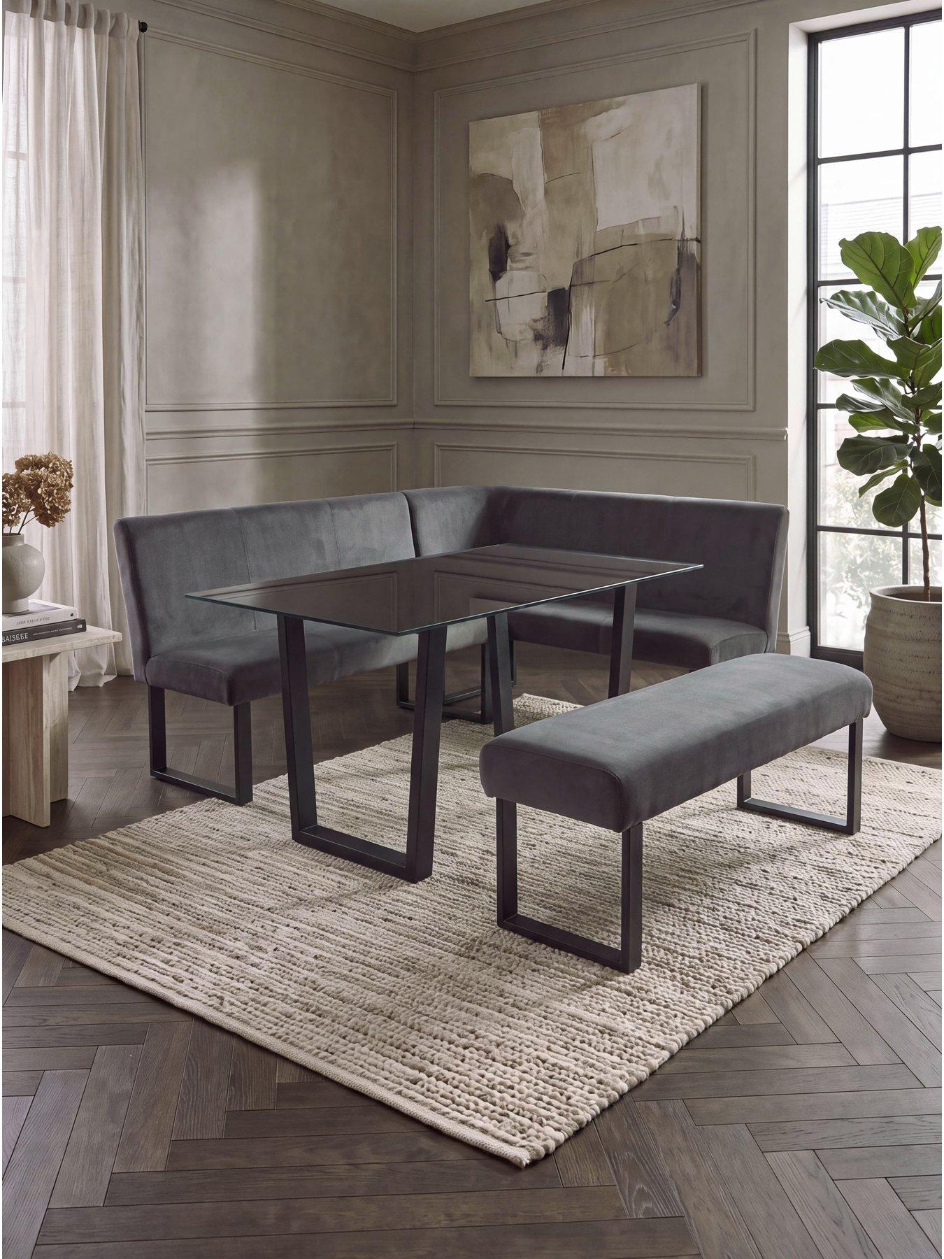 The Very Collection Bennett Table  &  Velvet Bench Dining Set - FSC® Certified